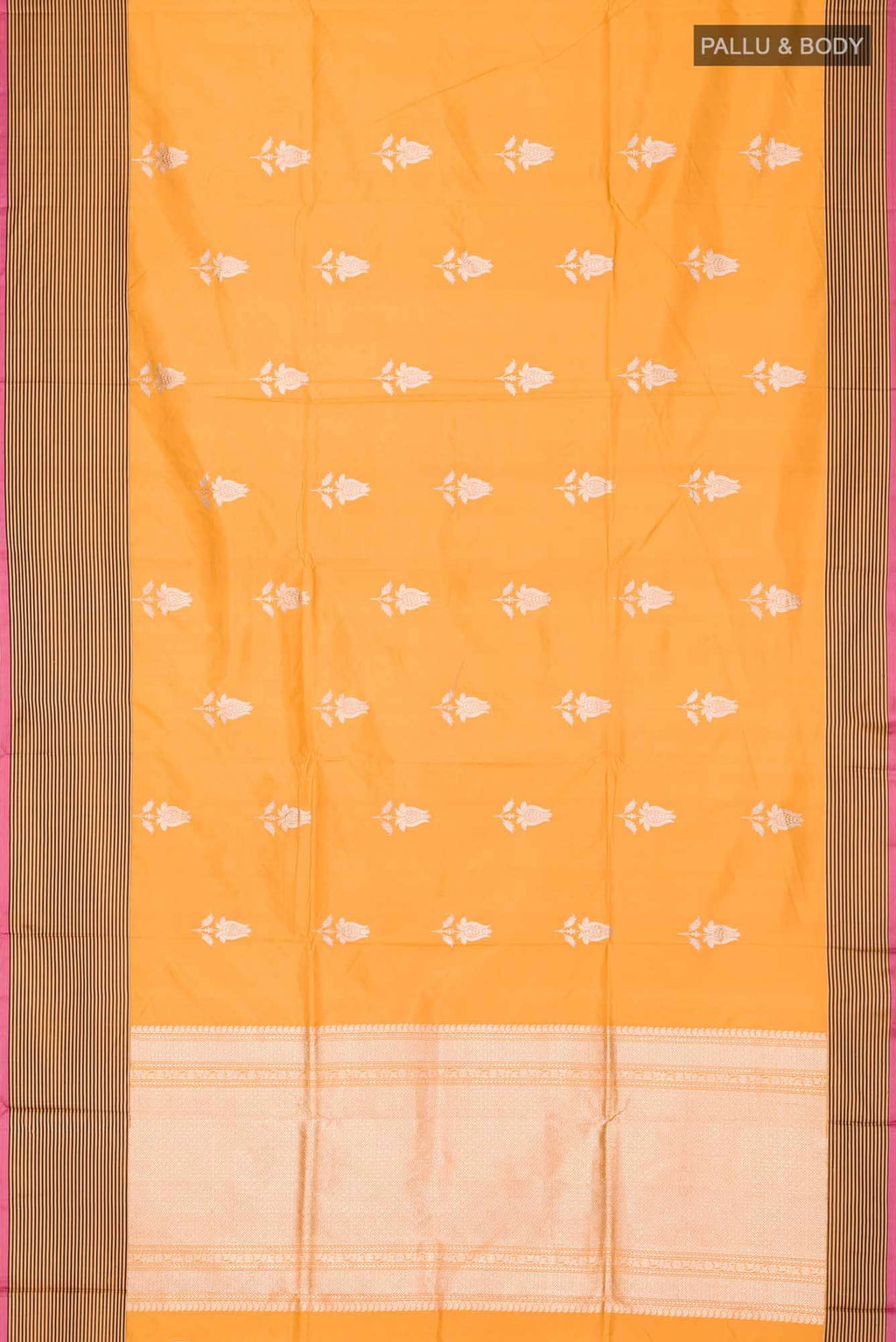 Yellow Banarasi Katan Silk Saree