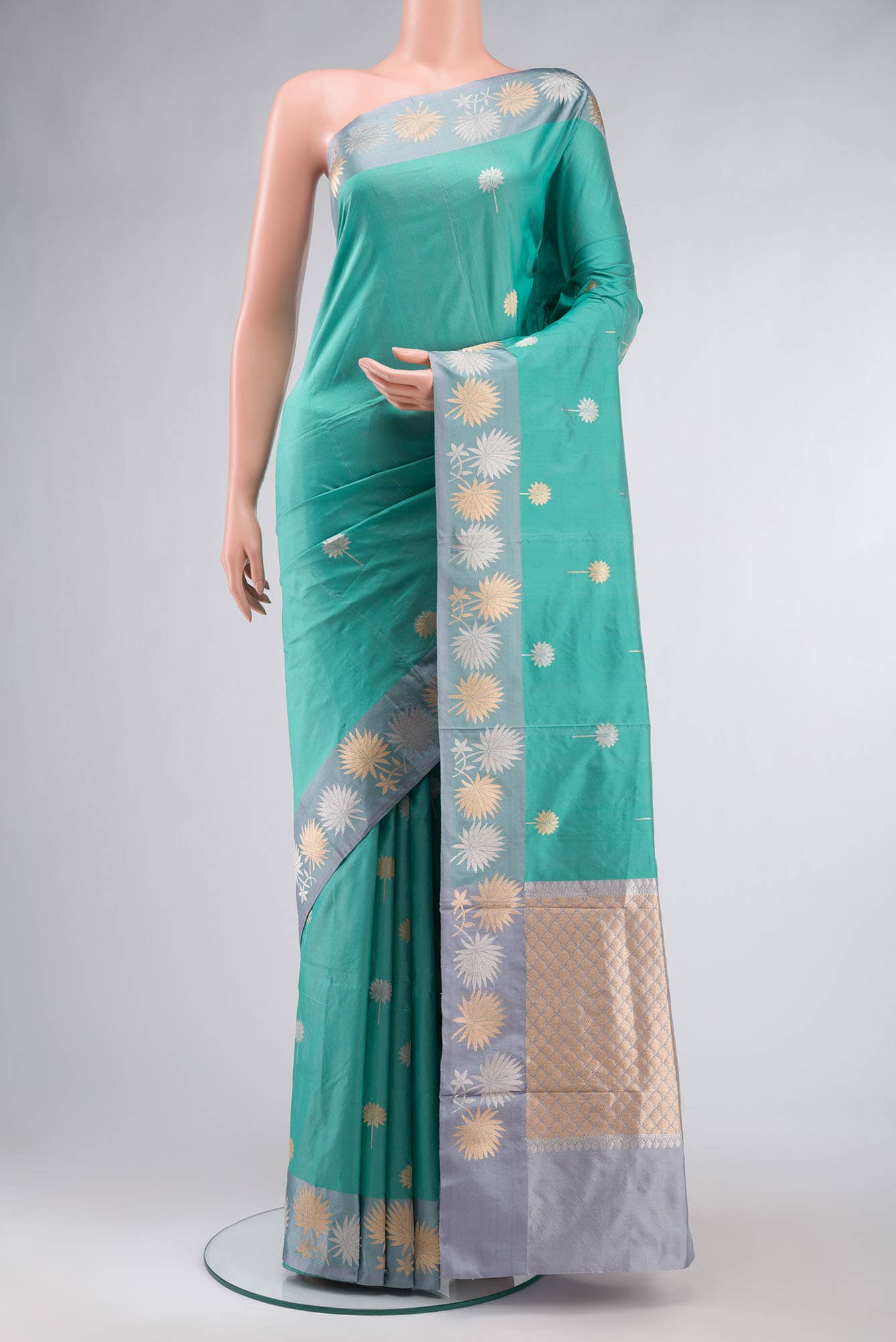 Green Banarasi Katan Silk Saree