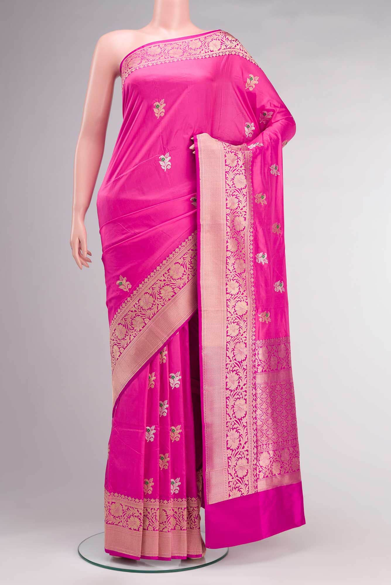 Pink Banarasi Katan Silk Saree
