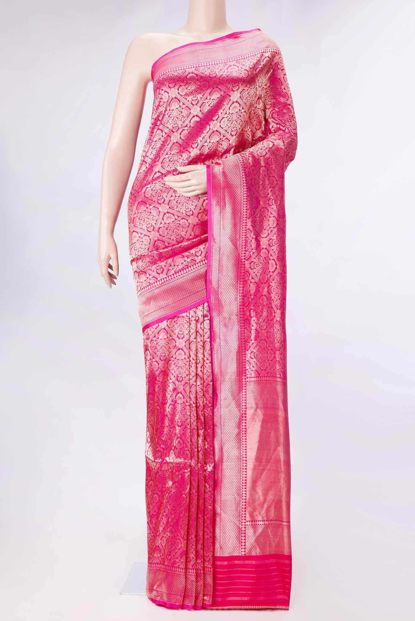 Pink Dual Tone Banarasi Silk Saree