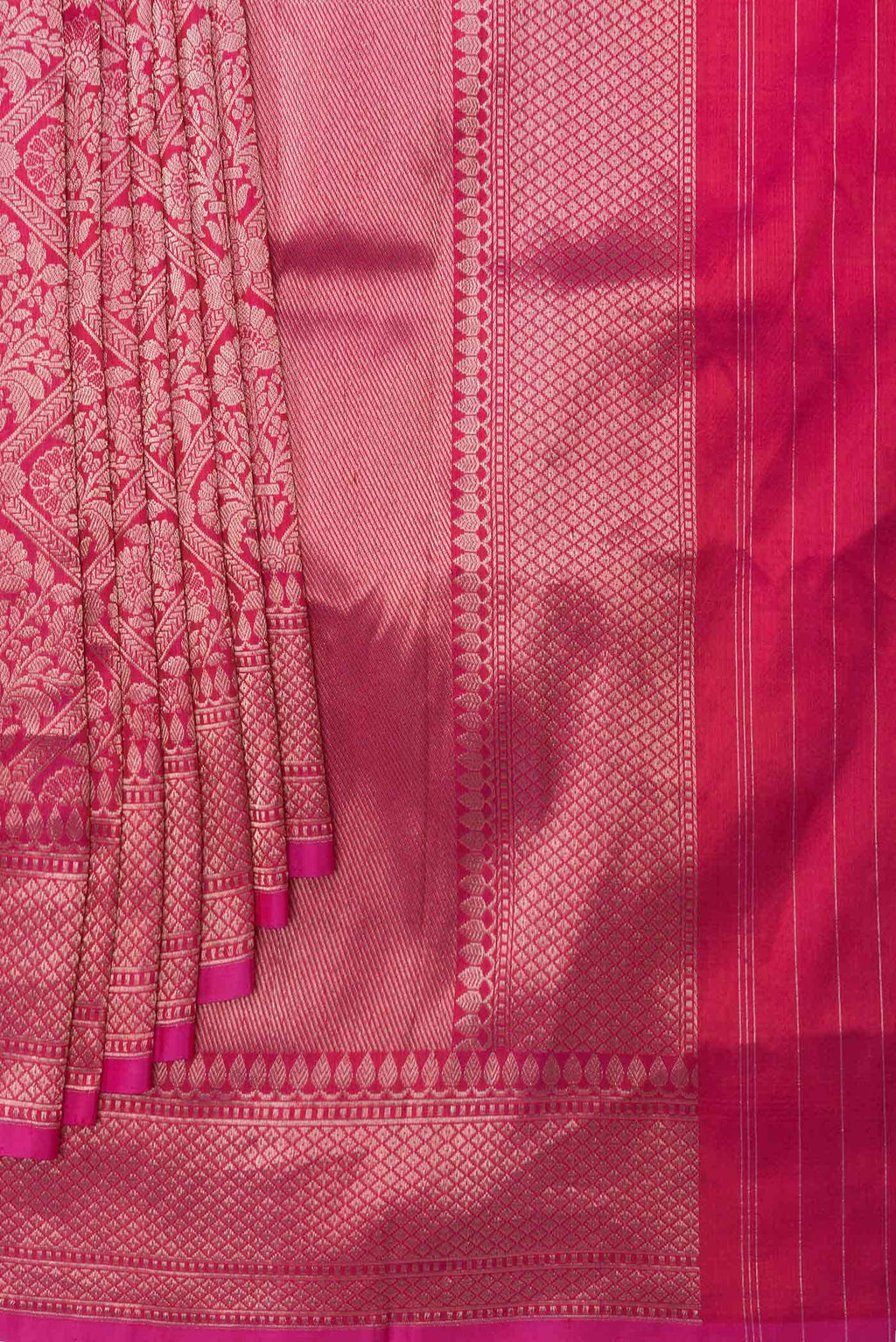Pink Dual Tone Banarasi Silk Saree