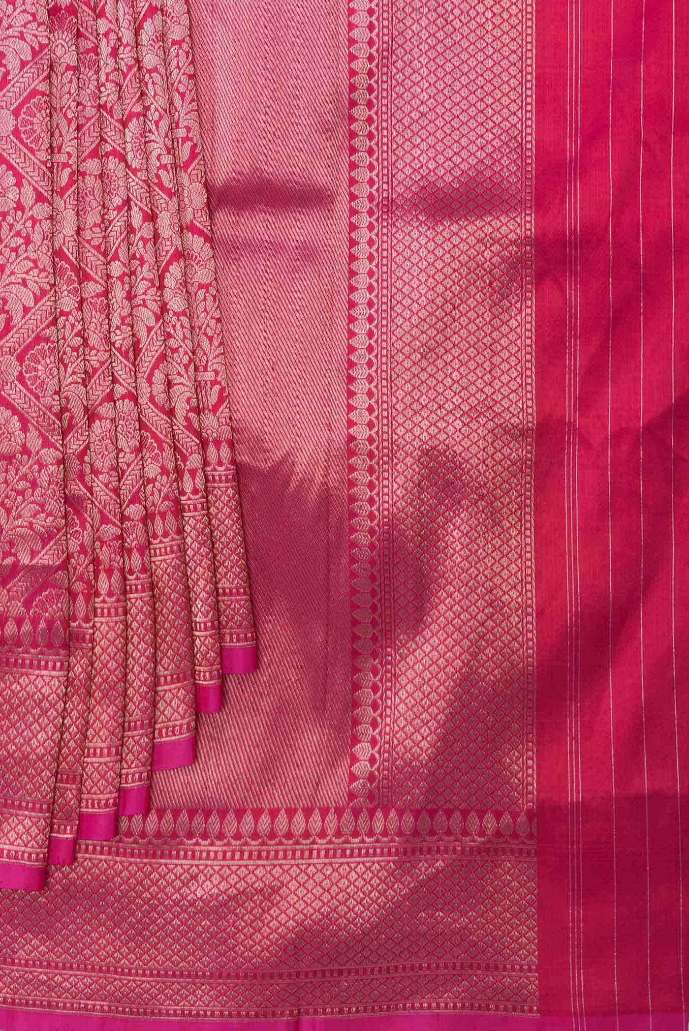 Pink Dual Tone Banarasi Silk Saree