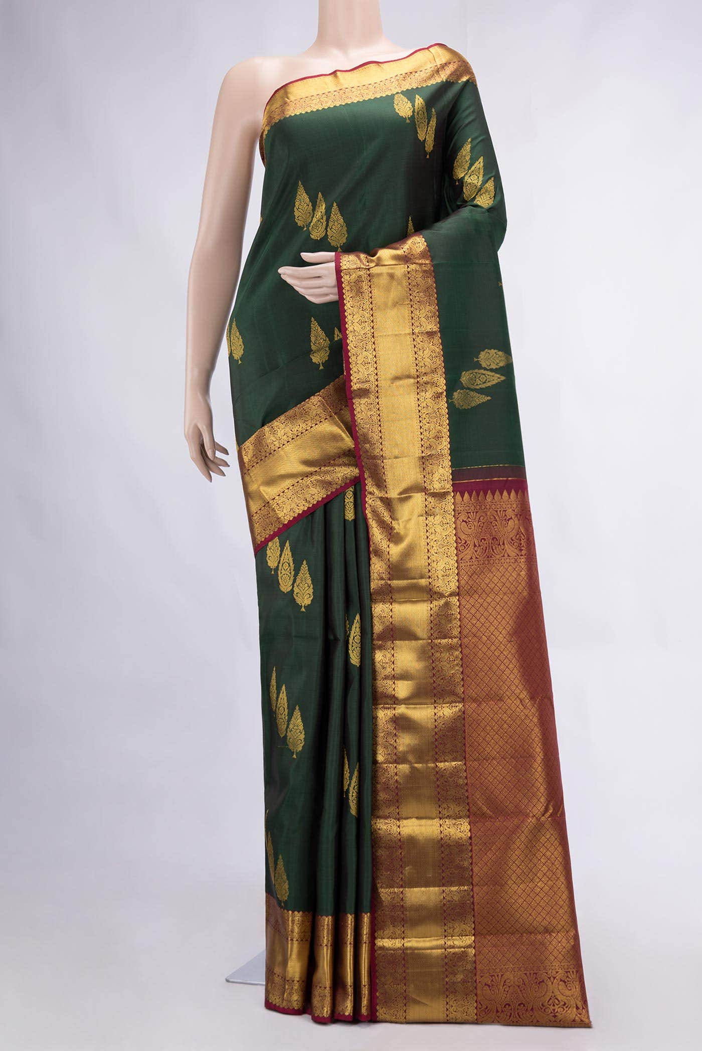 Green Dual Tone Kanchipuram Silk Saree