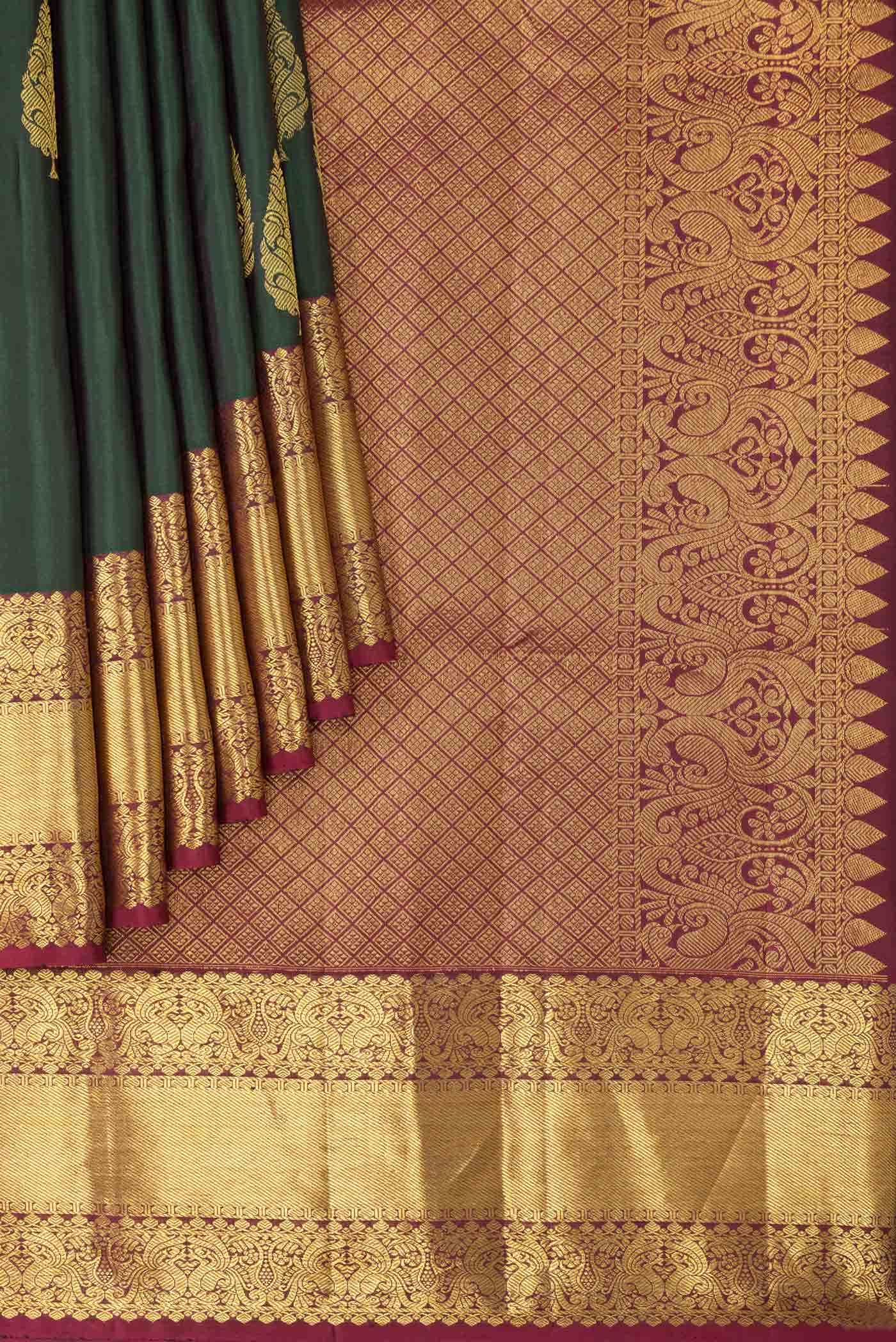 Green Dual Tone Kanchipuram Silk Saree
