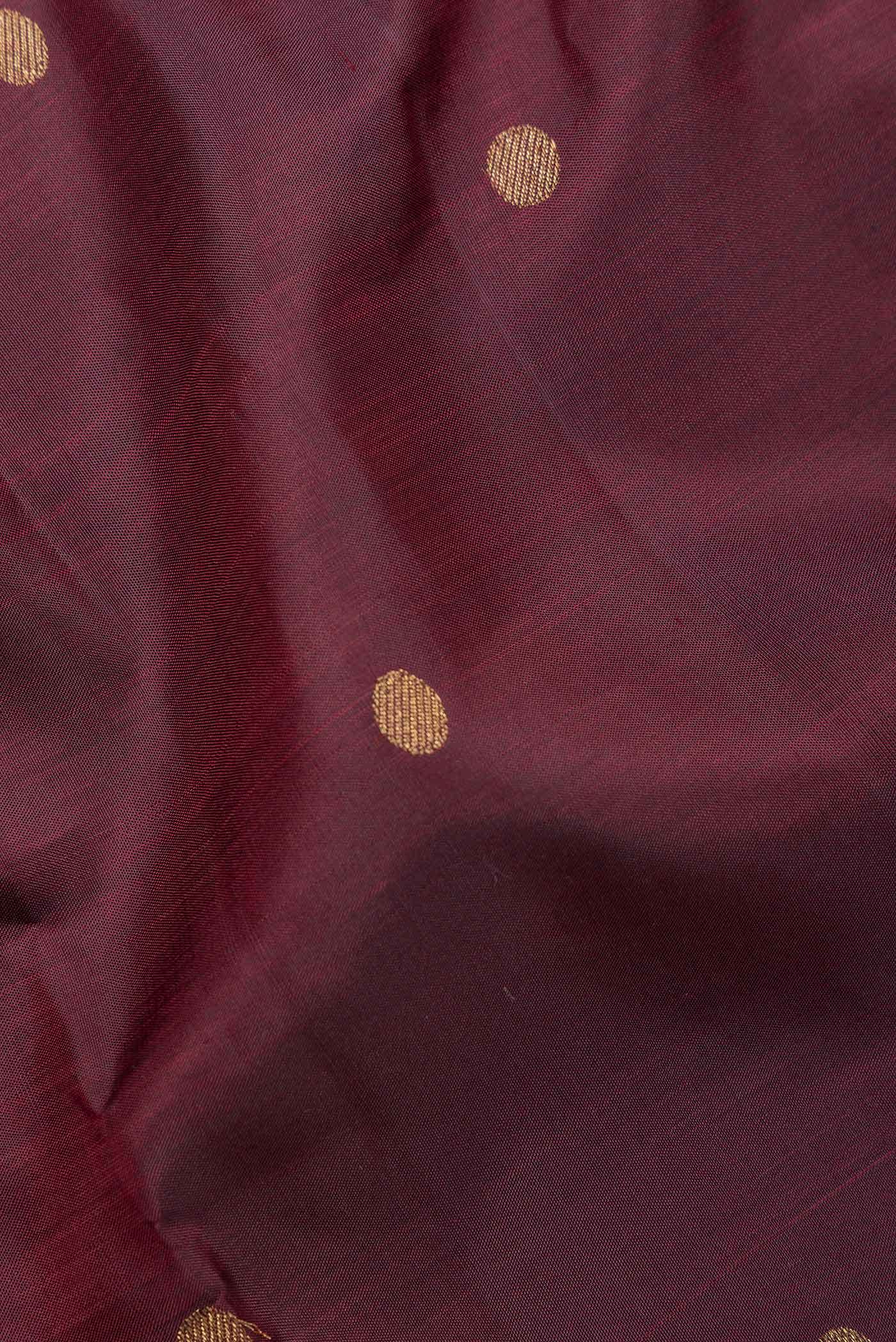 Pure Silk Pure Zari Maroon Dual Tone Kanchipuram Saree