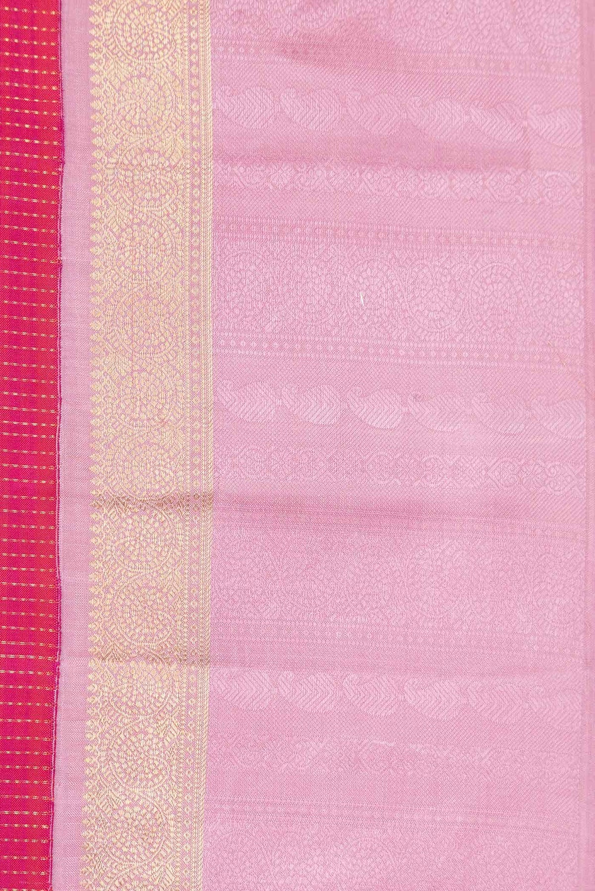 Pure Silk Pure Zari Dark Pink Kanchipuram Saree