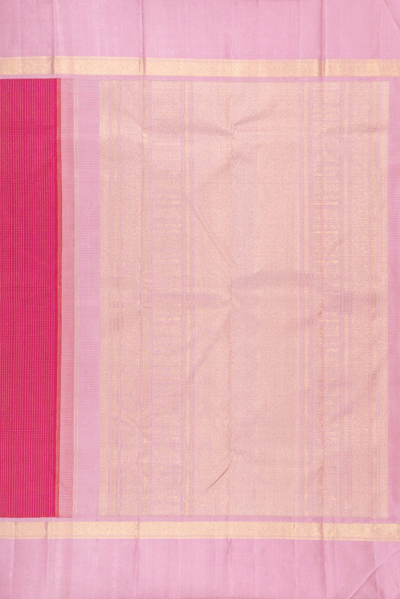 Pure Silk Pure Zari Dark Pink Kanchipuram Saree