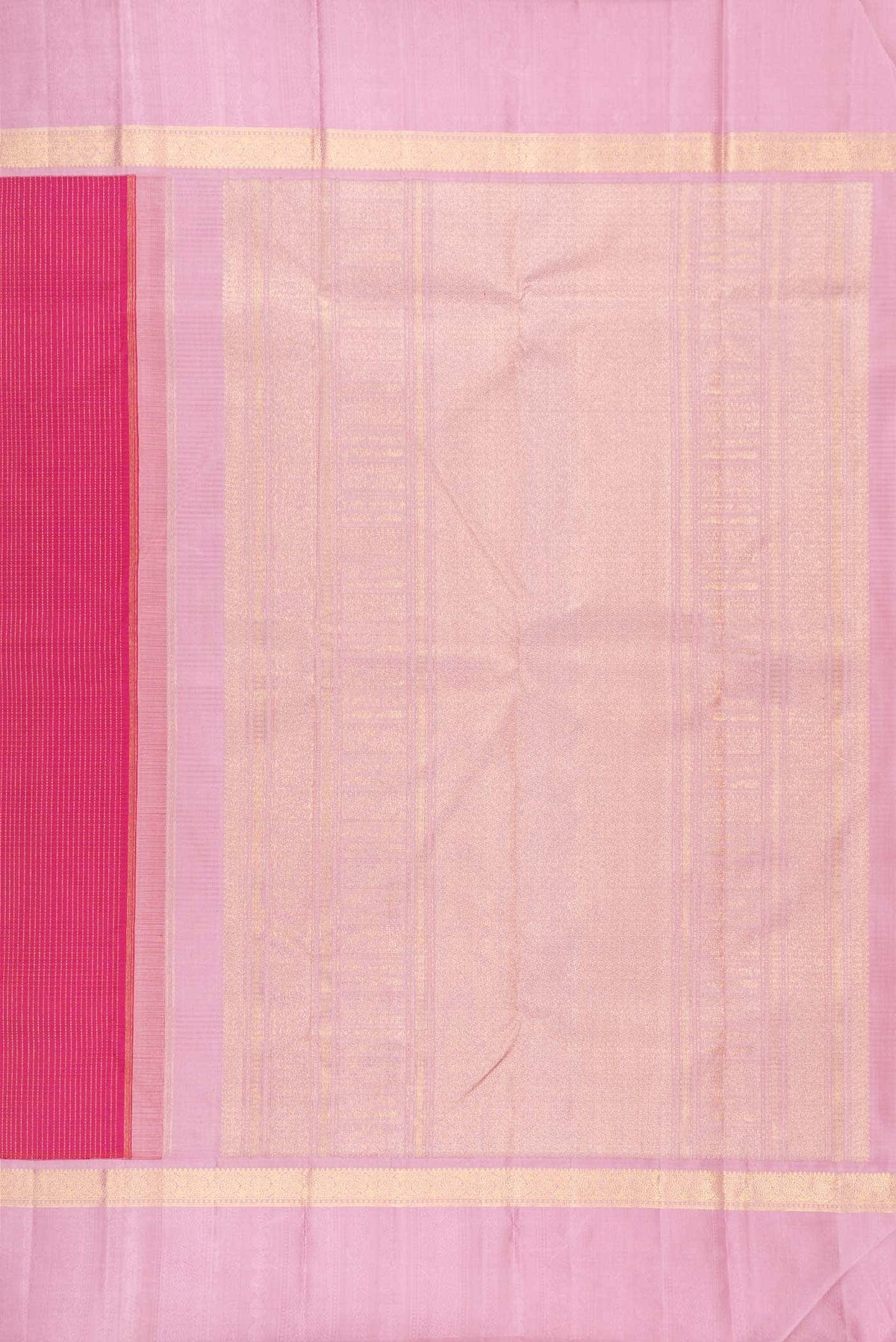 Pure Silk Pure Zari Dark Pink Kanchipuram Saree