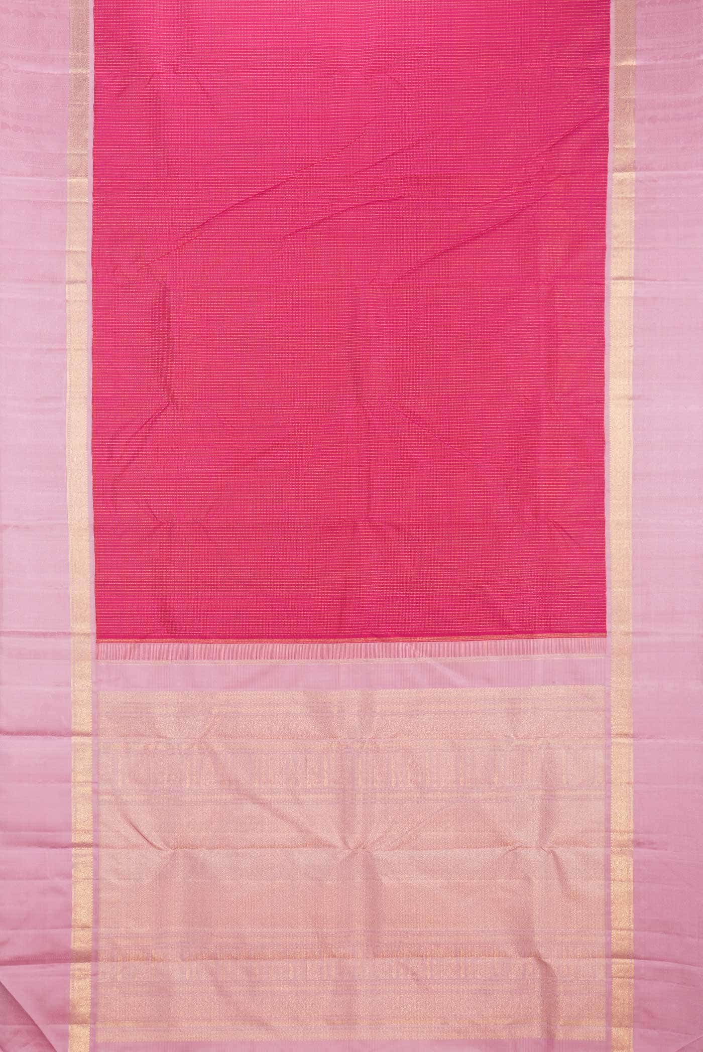 Pure Silk Pure Zari Dark Pink Kanchipuram Saree