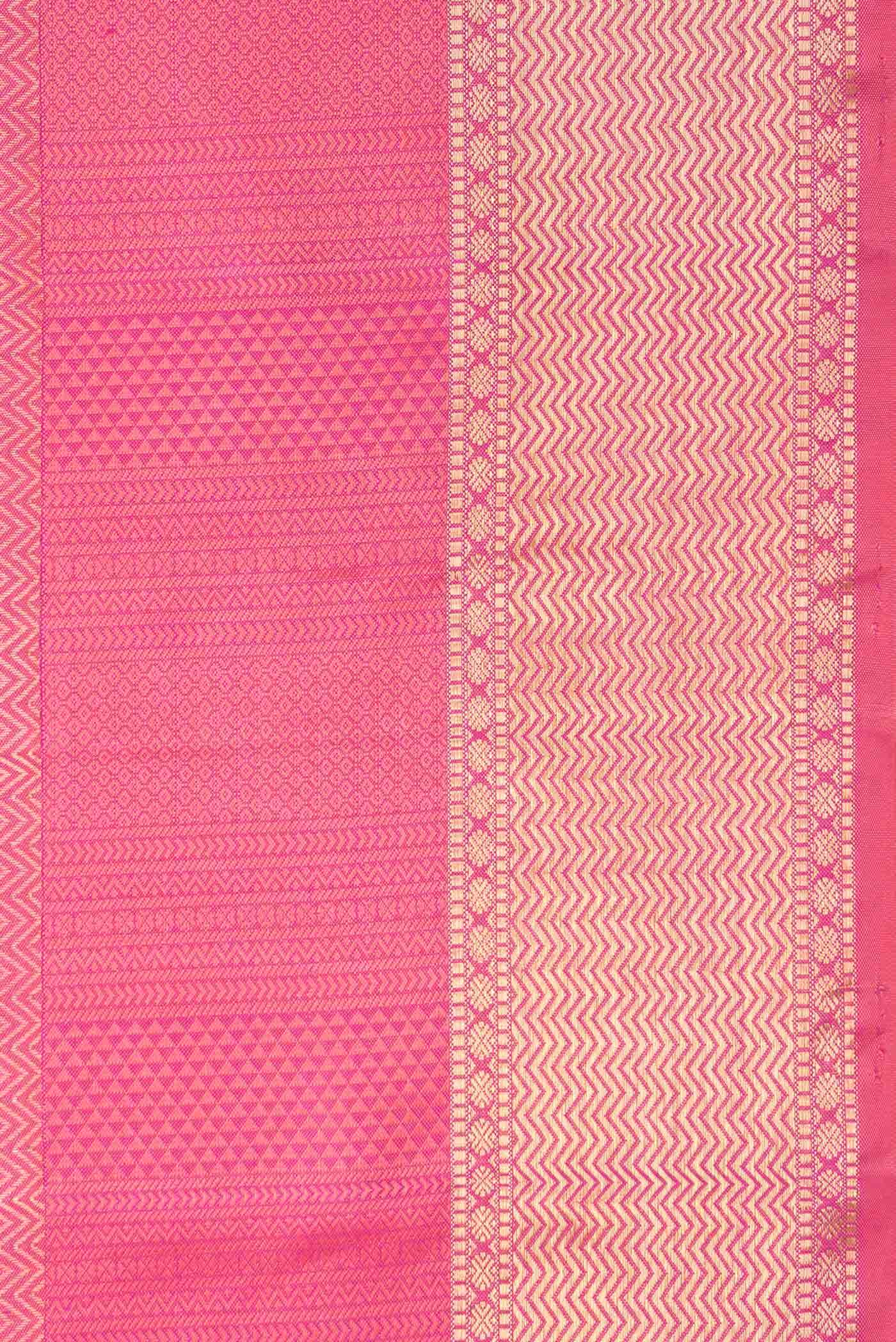 Pure Silk Pure Zari Pink Dual Tone Kanchipuram Saree