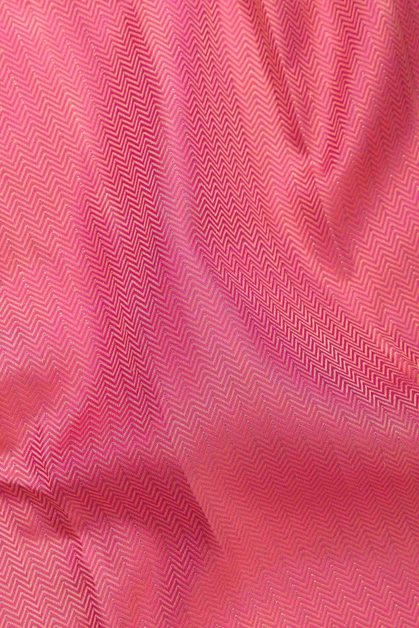 Pure Silk Pure Zari Pink Dual Tone Kanchipuram Saree