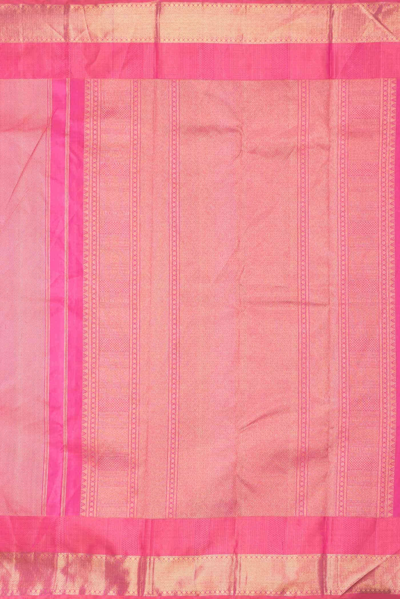 Pure Silk Pure Zari Pink Dual Tone Kanchipuram Saree