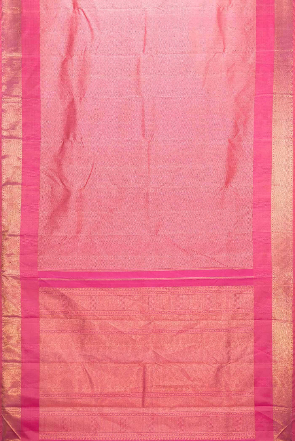Pure Silk Pure Zari Pink Dual Tone Kanchipuram Saree