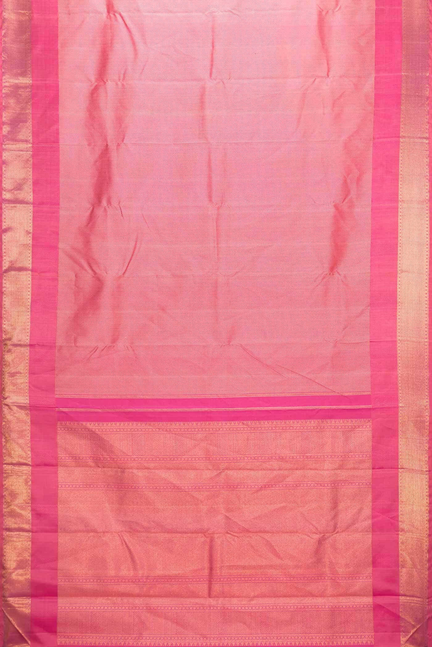Pure Silk Pure Zari Pink Dual Tone Kanchipuram Saree