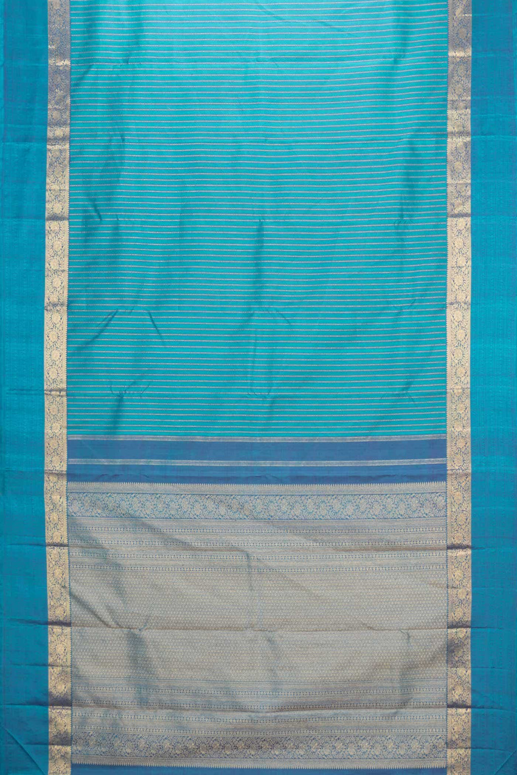 Pure Silk Pure Zari Aqua Blue Dual Tone Kanchipuram Saree