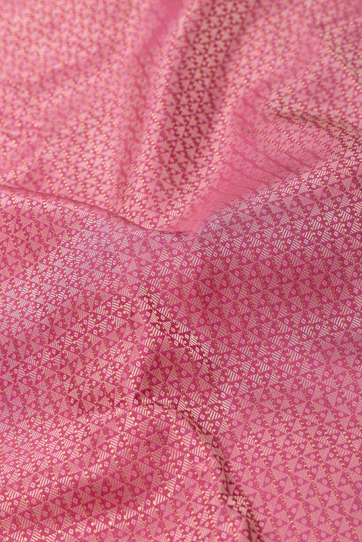 Pure Silk Pure Zari Pink Dual Tone Kanchipuram Saree