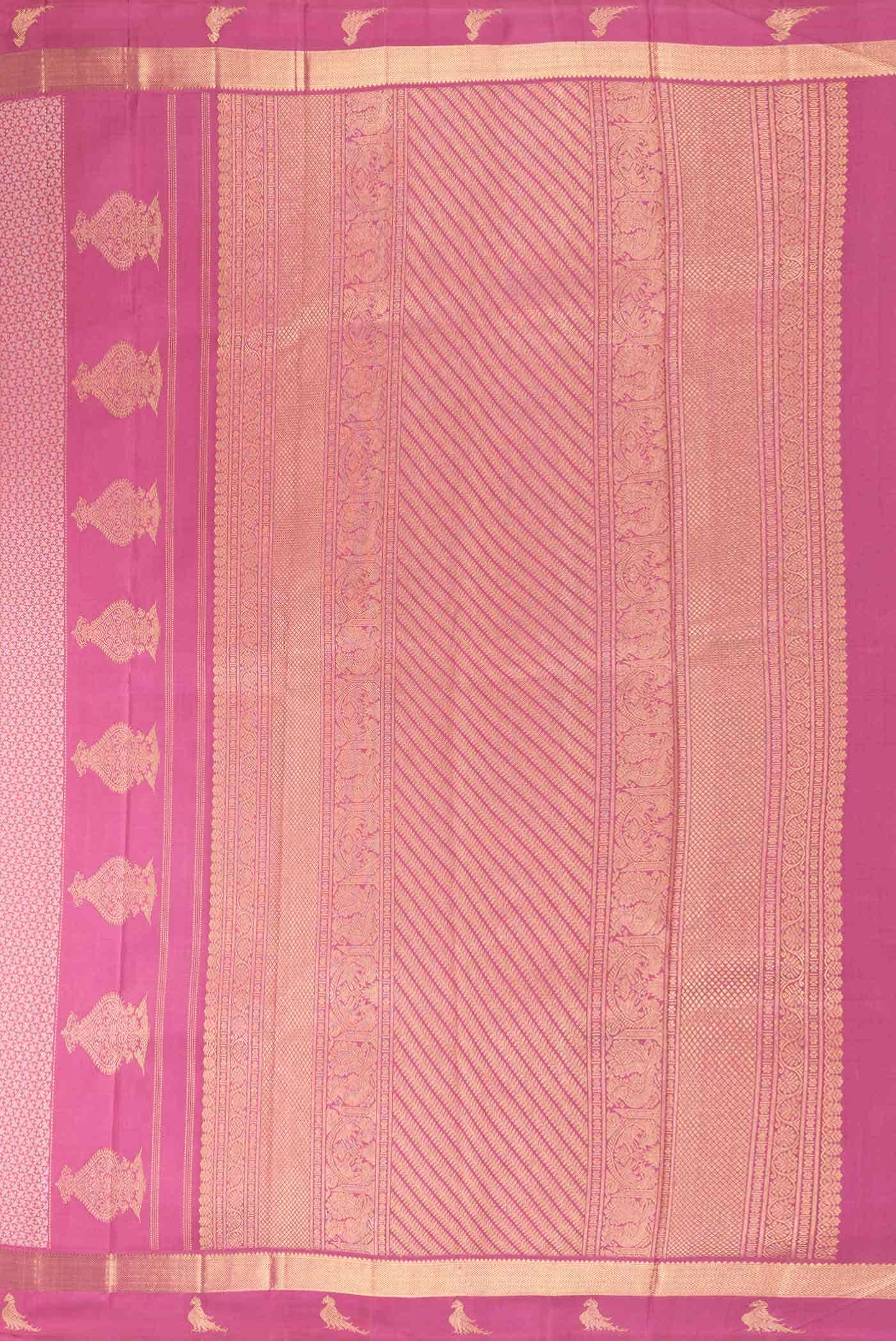 Pure Silk Pure Zari Pink Dual Tone Kanchipuram Saree