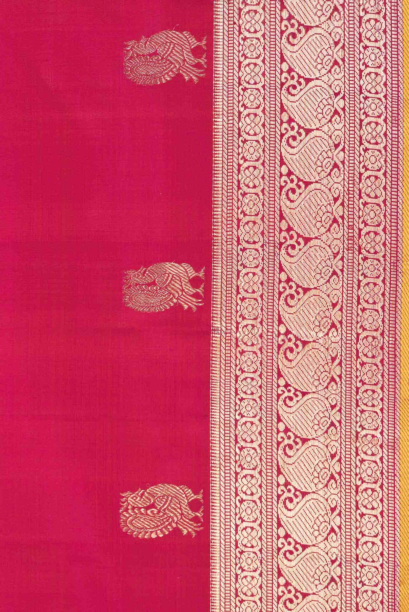 Dark Pink Dual Tone Kanchipuram Silk Saree