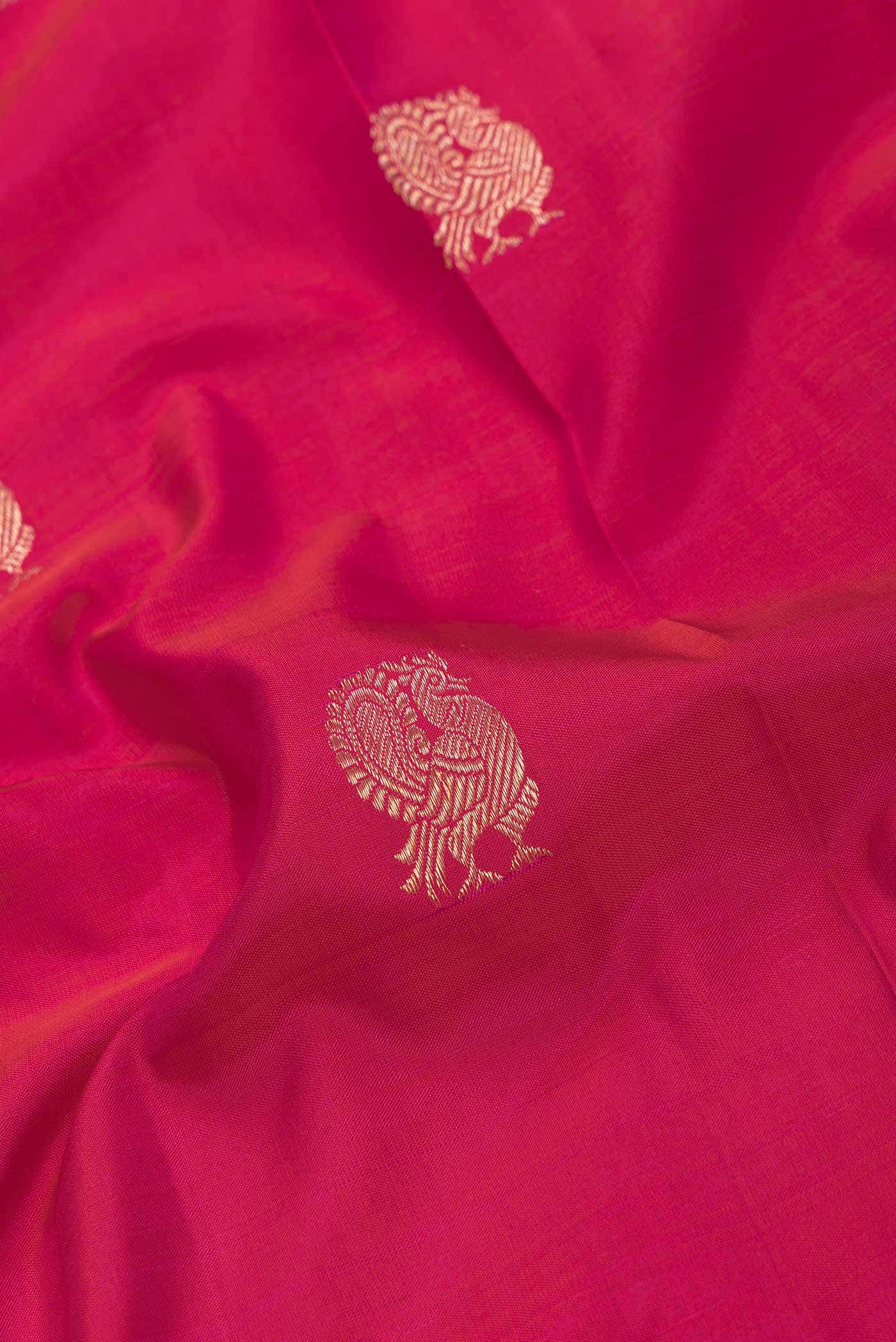 Dark Pink Dual Tone Kanchipuram Silk Saree