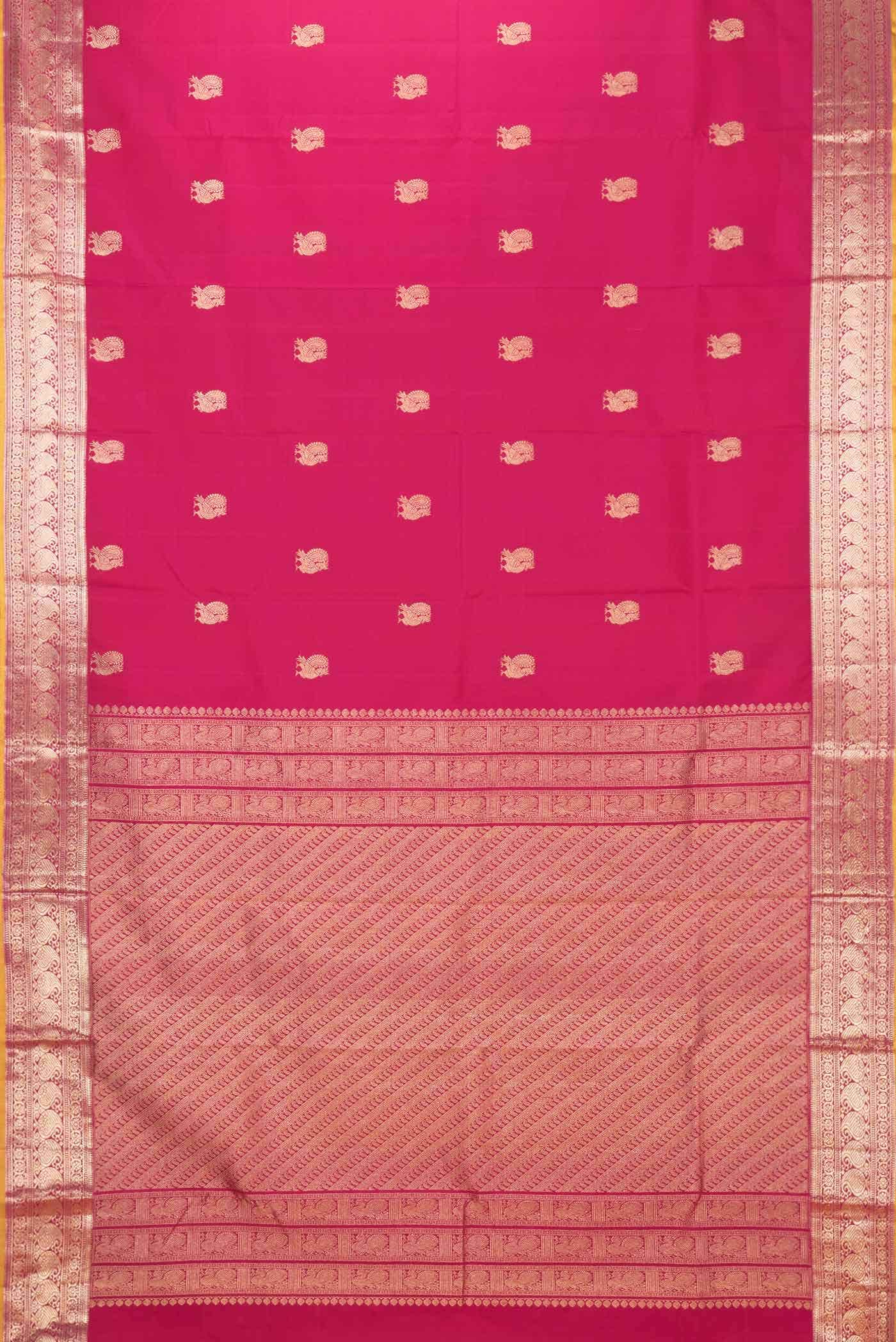 Dark Pink Dual Tone Kanchipuram Silk Saree