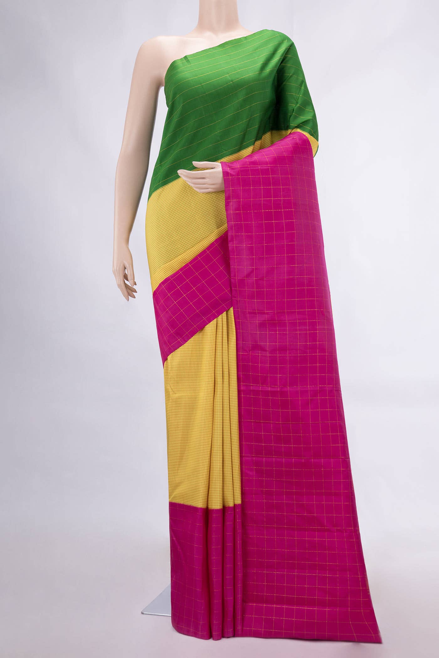 Yellow Kanchipuram Silk Saree