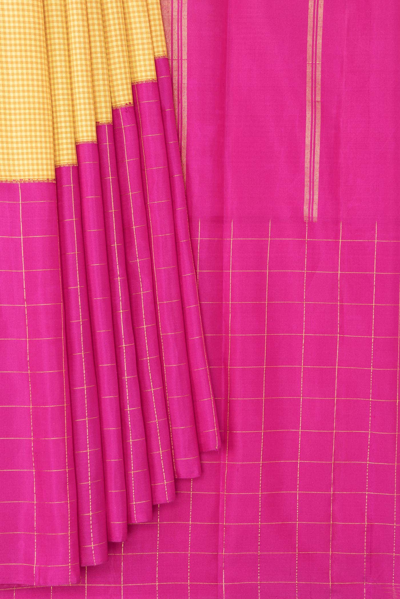 Yellow Kanchipuram Silk Saree