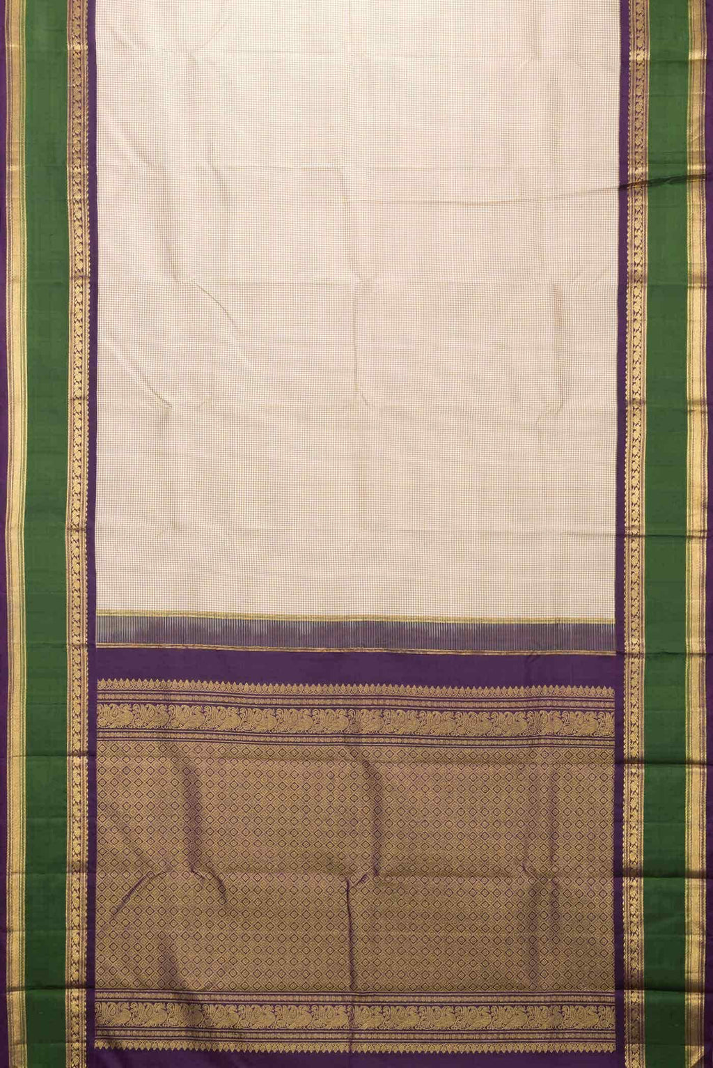 Beige Kanchipuram Silk Saree