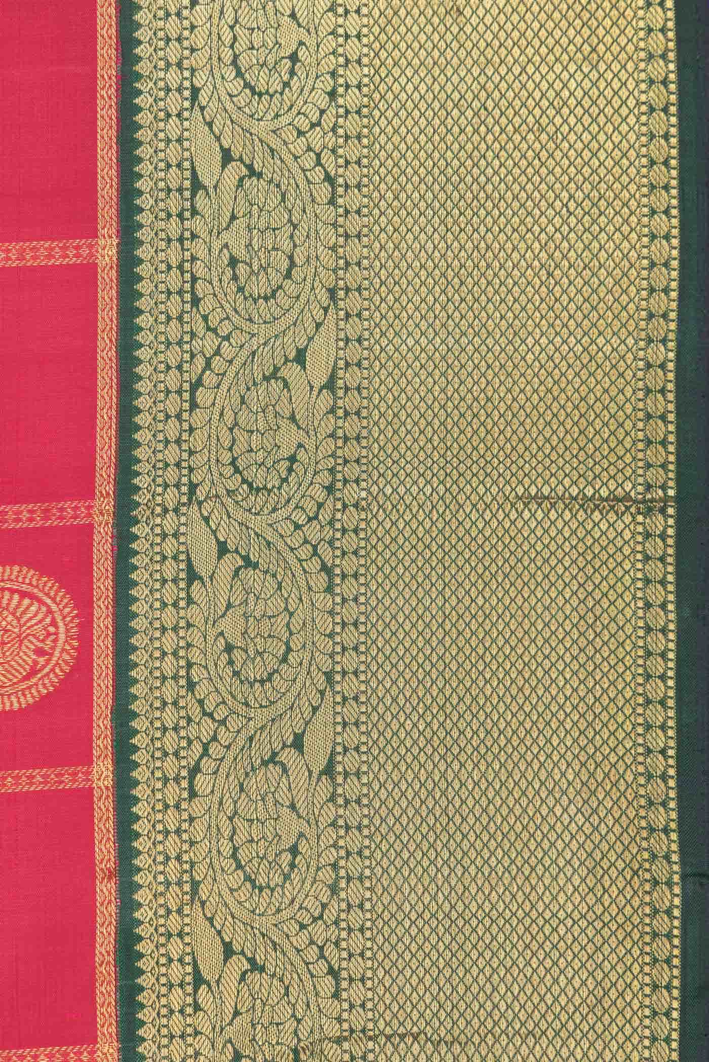 Dark Pink Dual Tone Kanchipuram Silk Saree