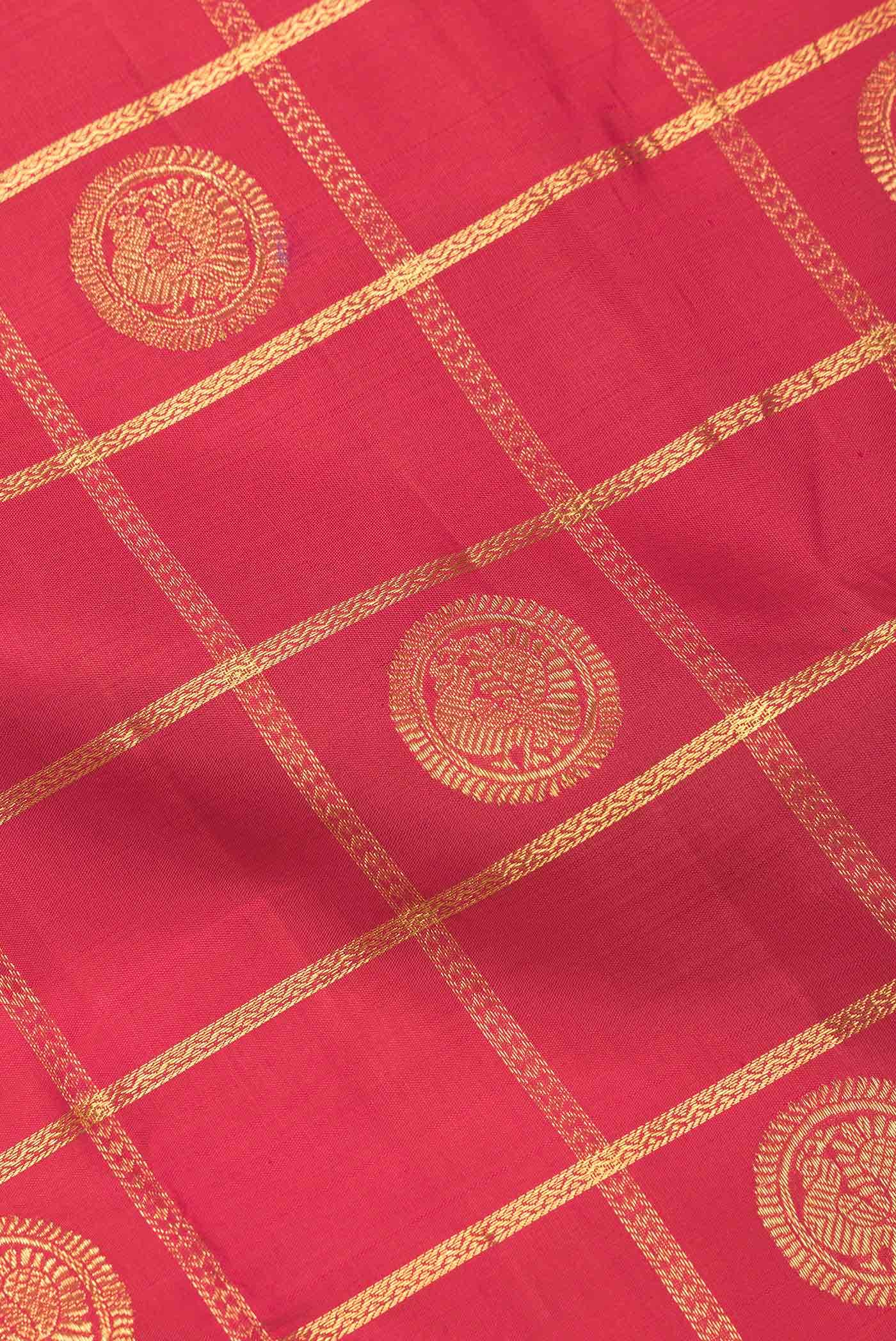 Dark Pink Dual Tone Kanchipuram Silk Saree