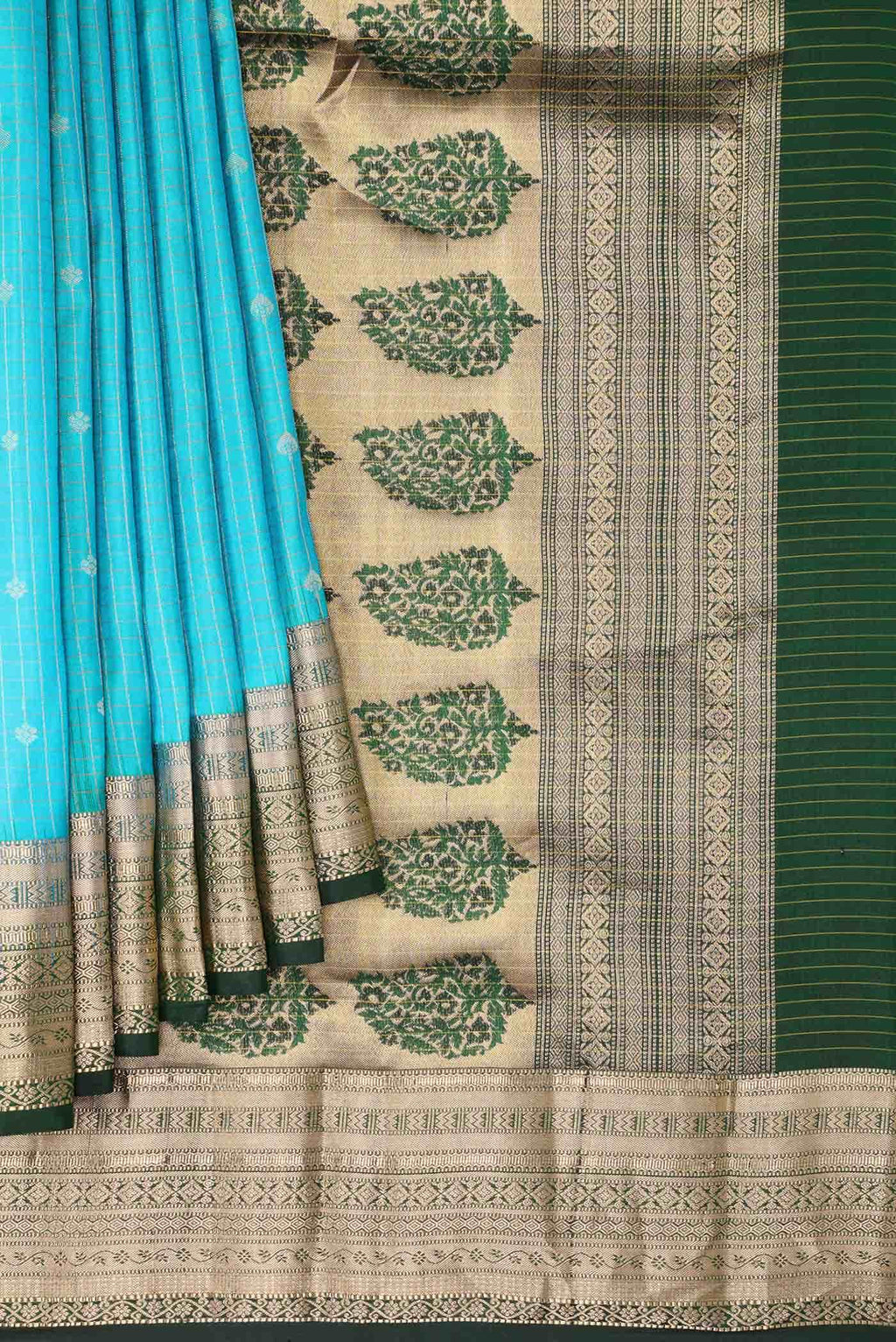 Green Dual Tone Kanchipuram Silk Saree