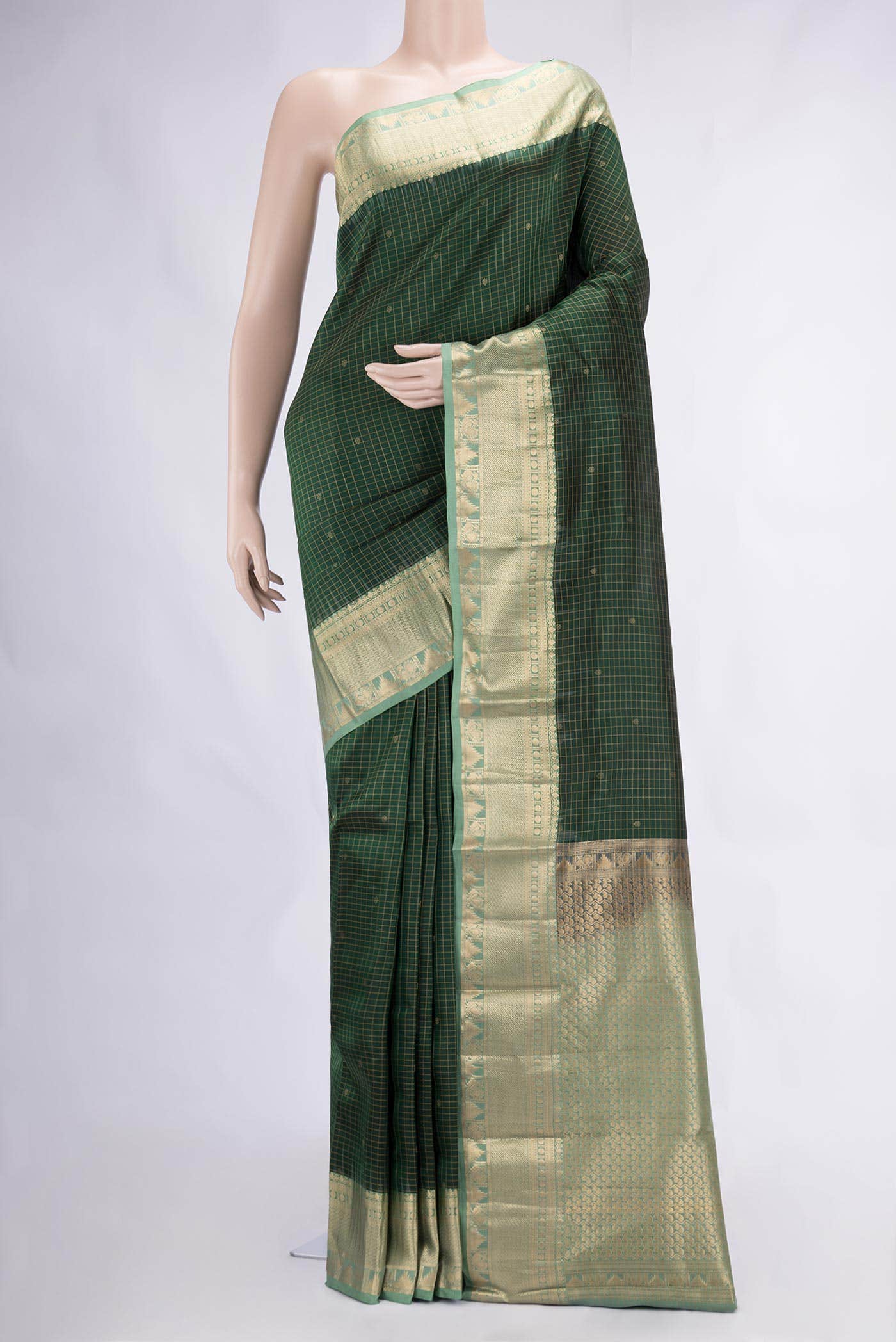 Green Dual Tone Kanchipuram Silk Saree