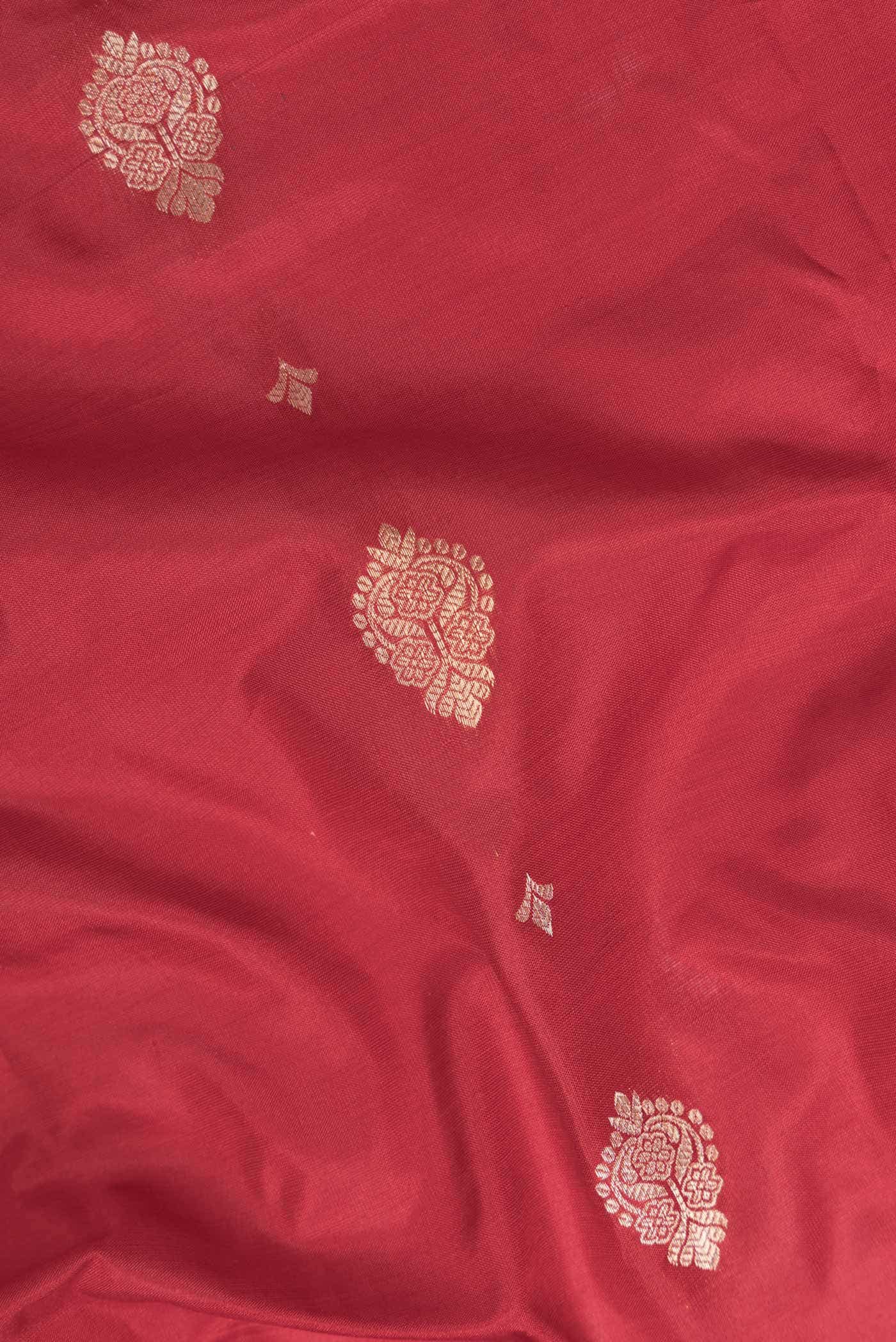 Deep Red Dual Tone Kanchipuram Silk Saree