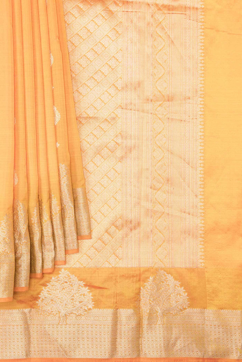 Orange Dual Tone Kanchipuram Silk Saree