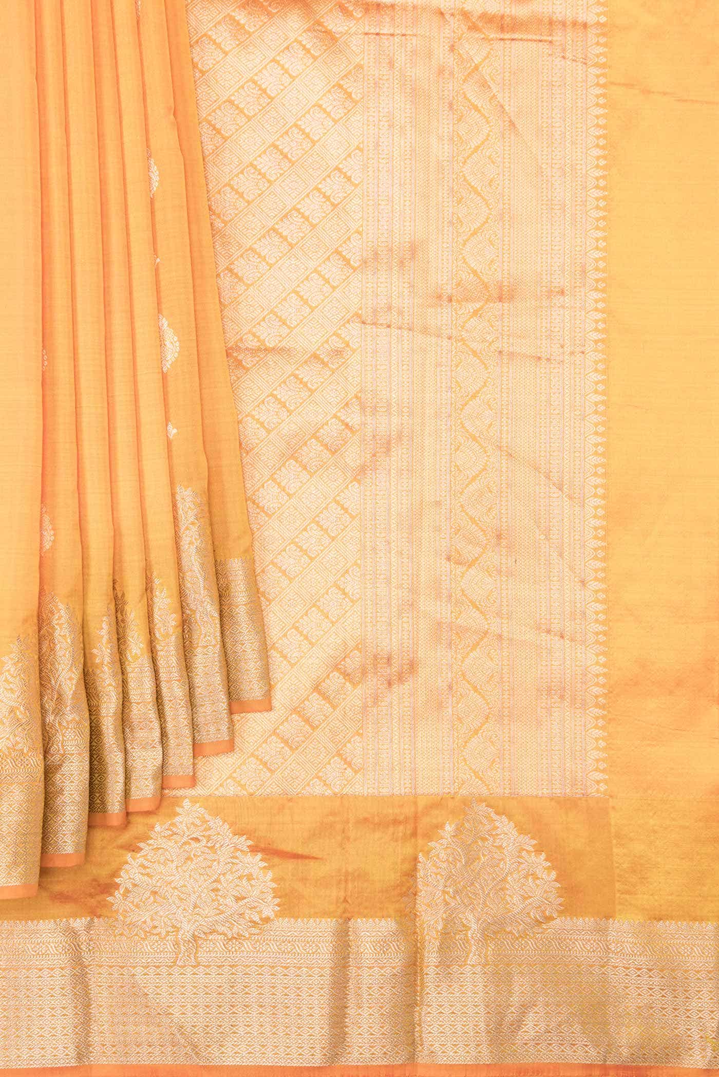 Orange Dual Tone Kanchipuram Silk Saree