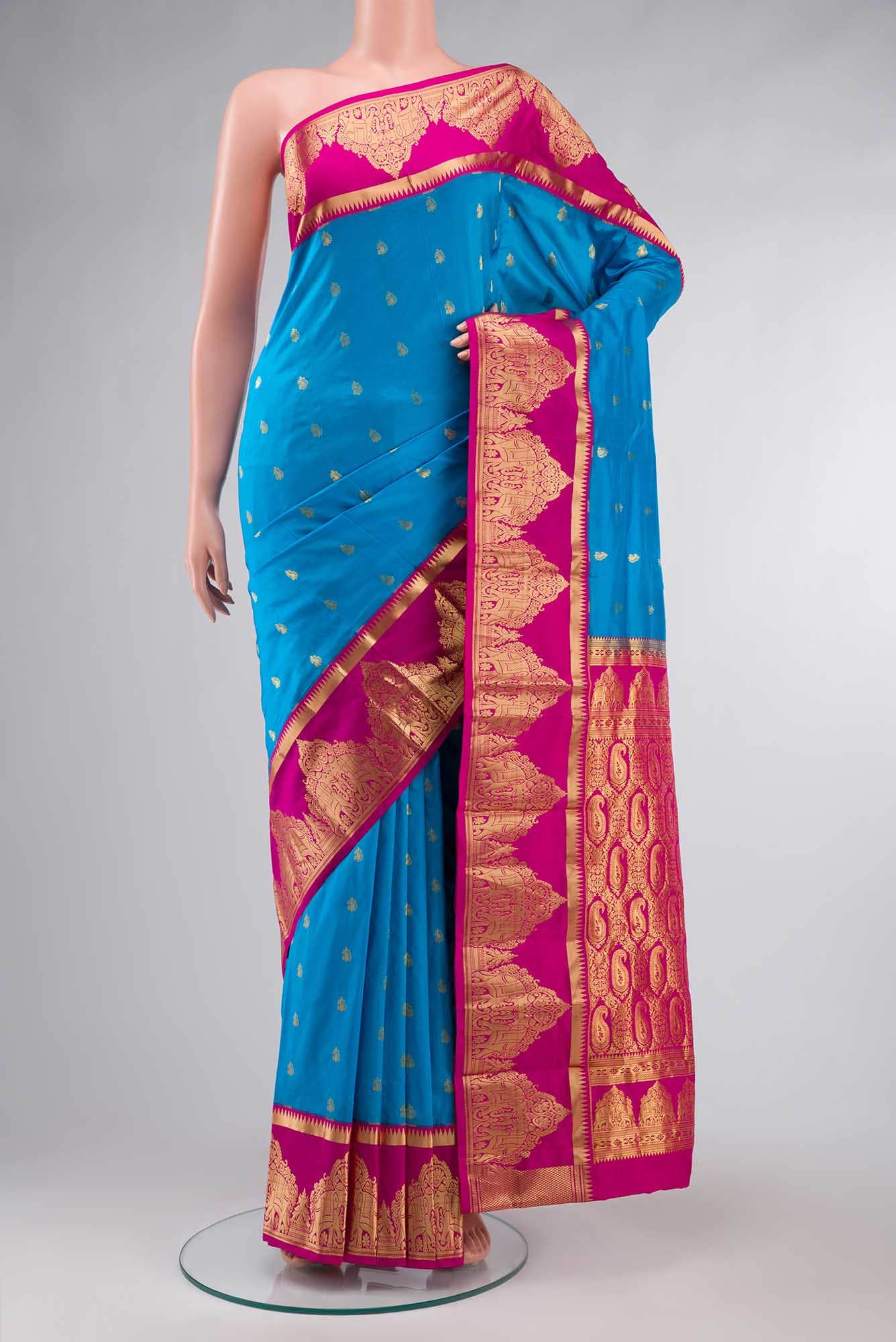 Blue Bangalore Silk Saree
