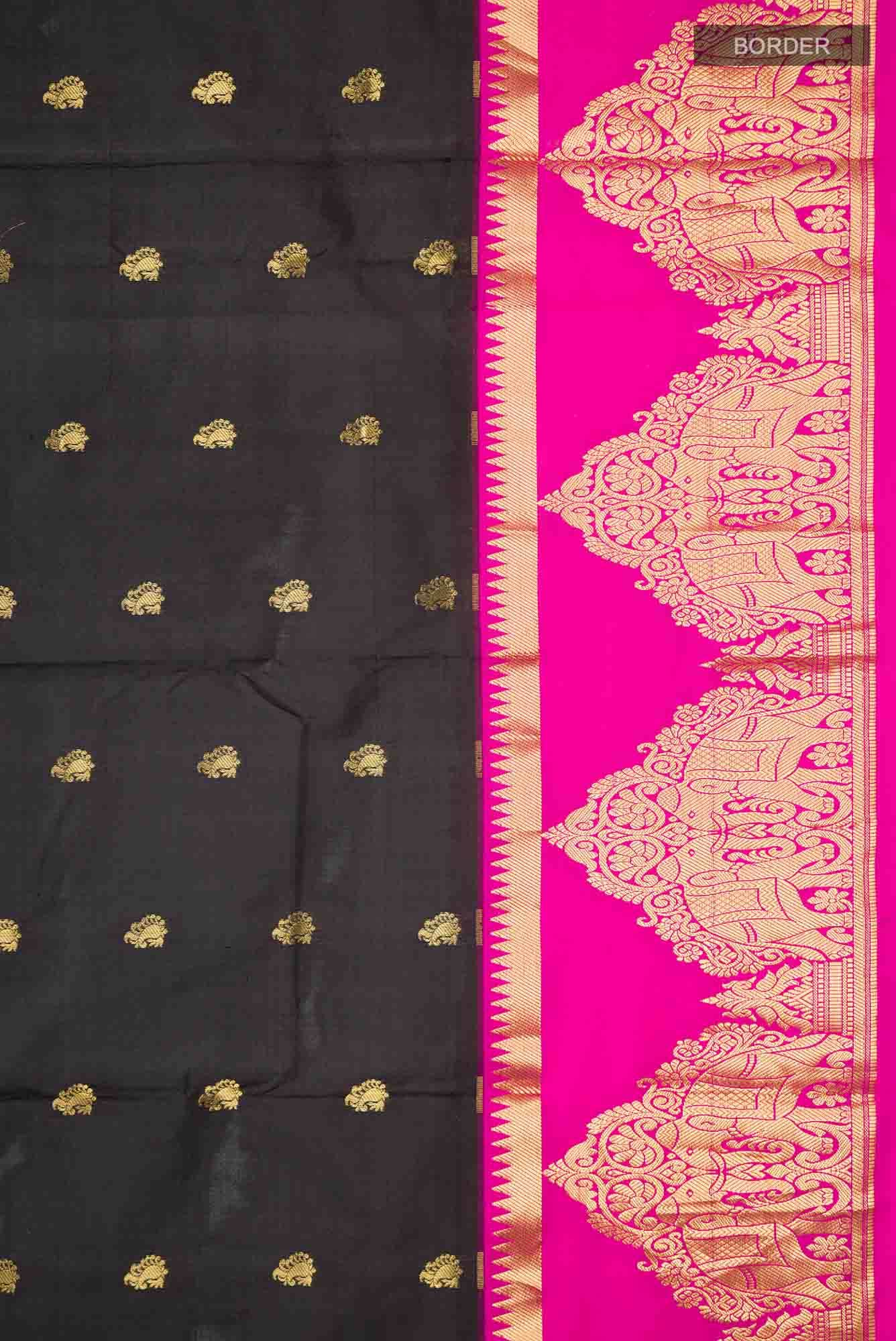 Black Bangalore Silk Saree
