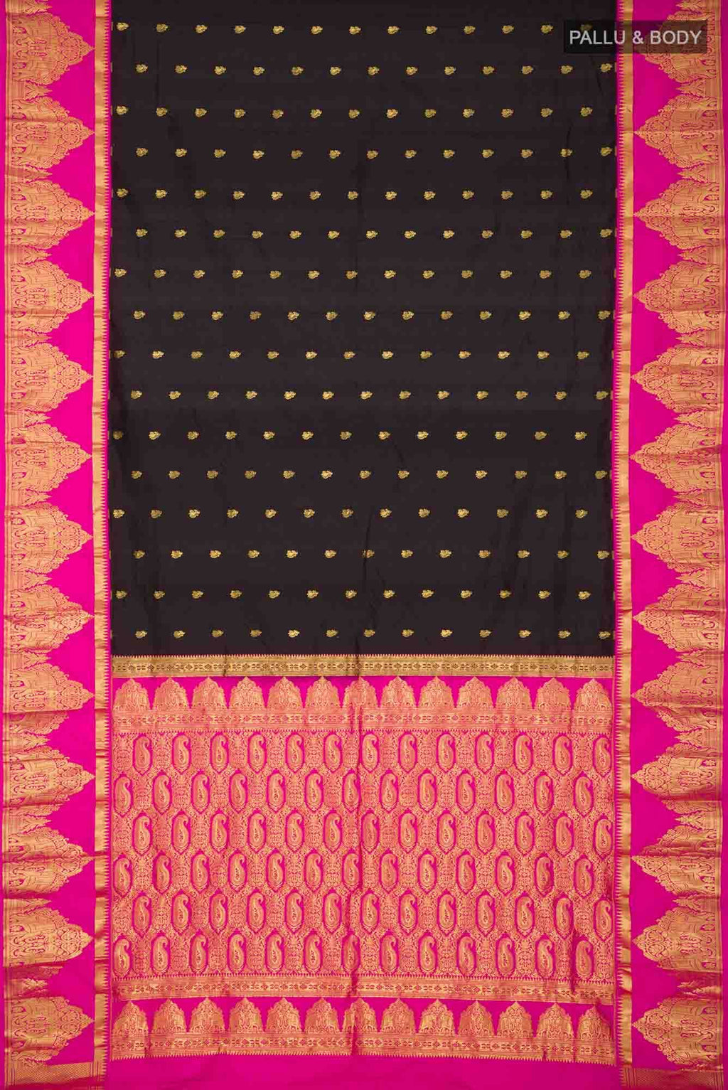 Black Bangalore Silk Saree