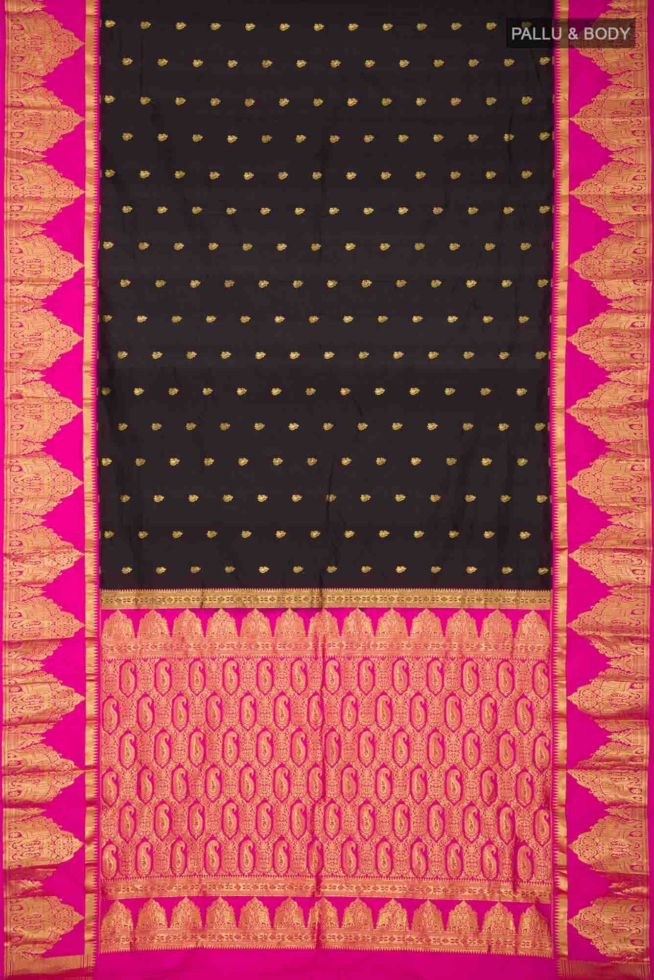 Black Bangalore Silk Saree