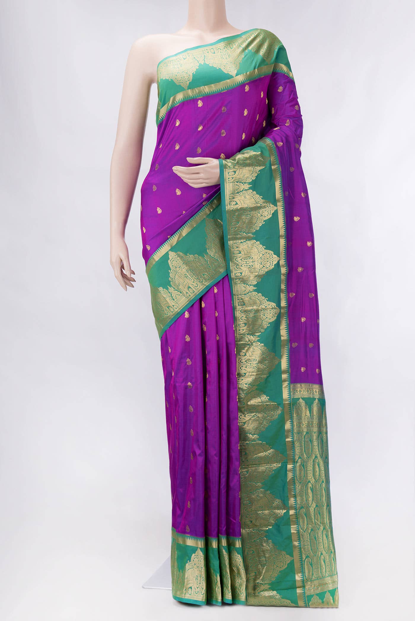 Purple Dual Tone Kanchipuram Silk Saree