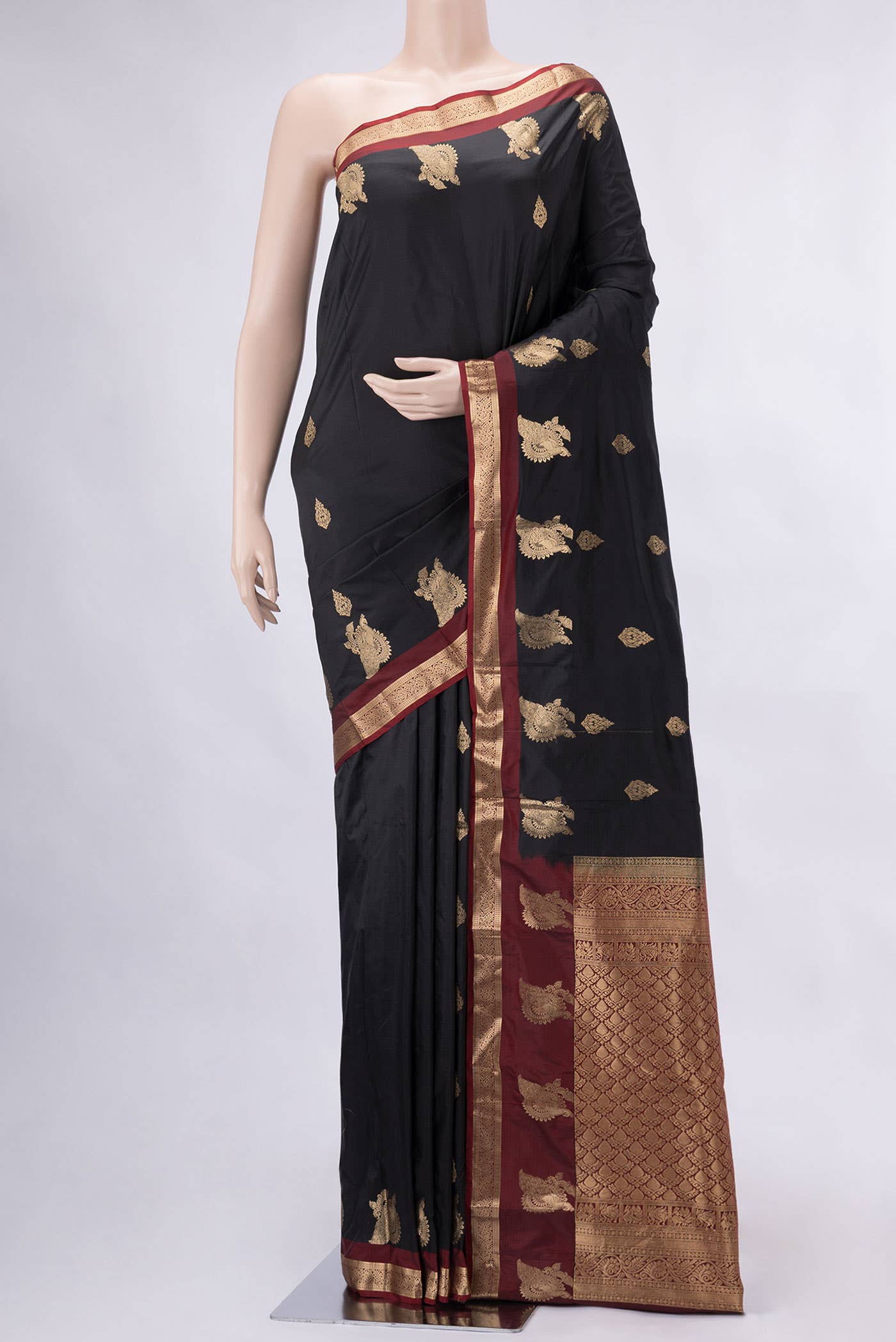 Black Kanchipuram Silk Saree
