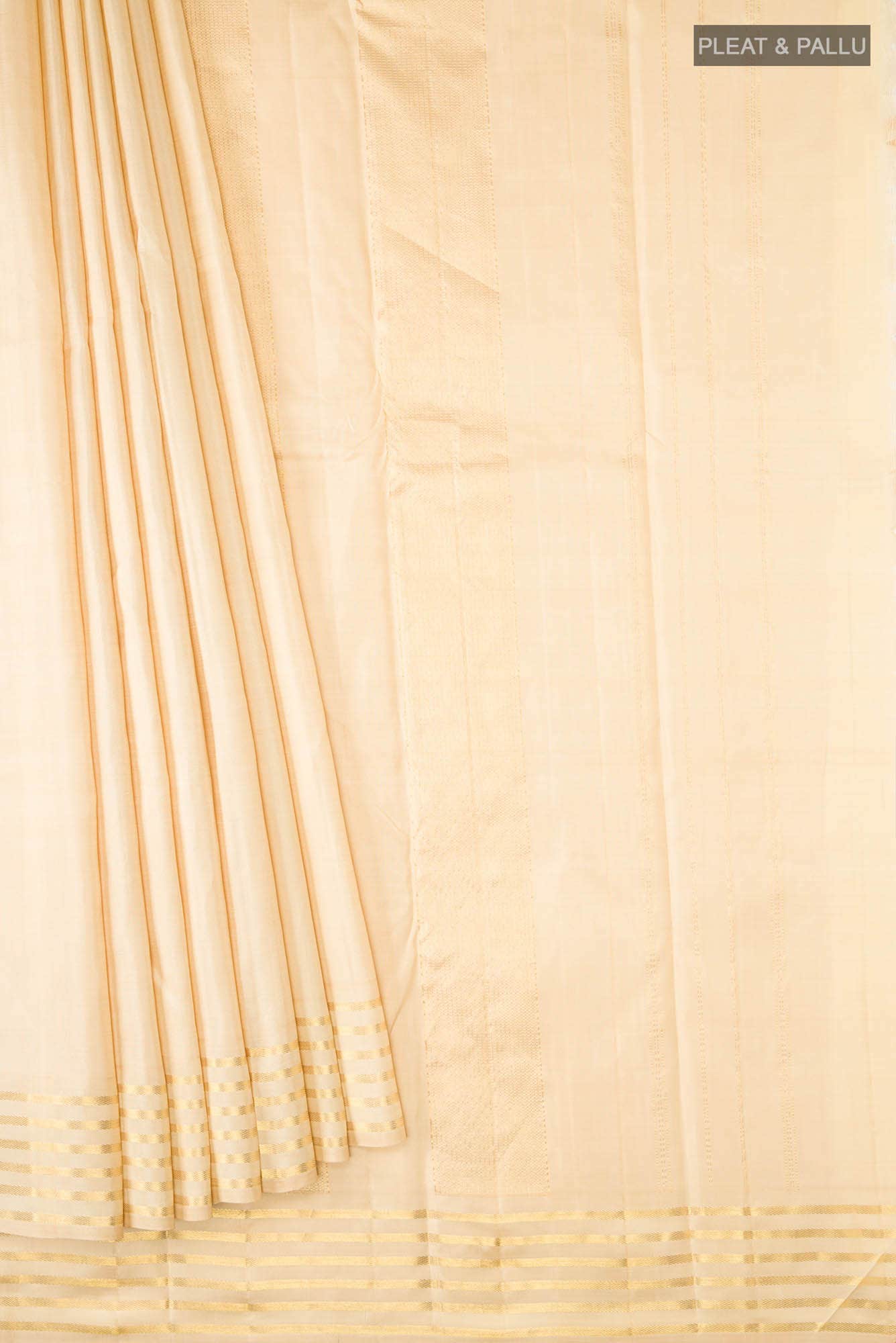 Cream Kanchipuram Silk Saree