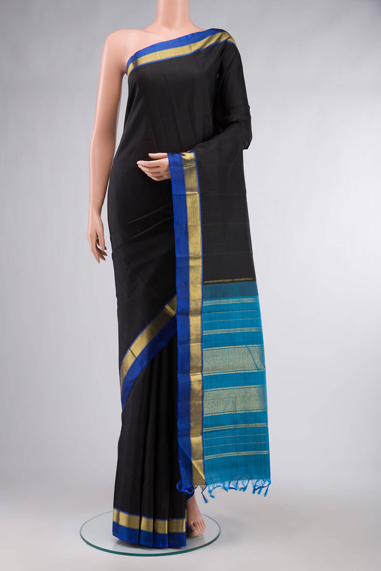 Black Kanchipuram Silk Saree