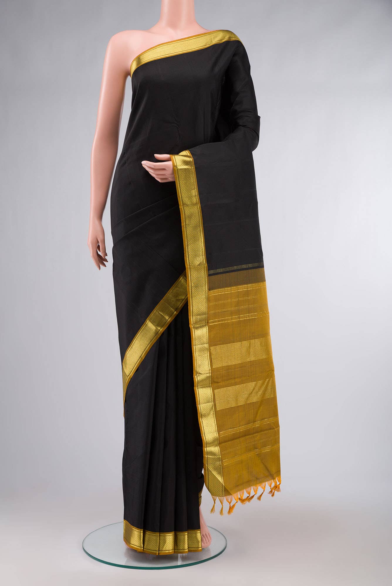 Black Kanchipuram Silk Saree