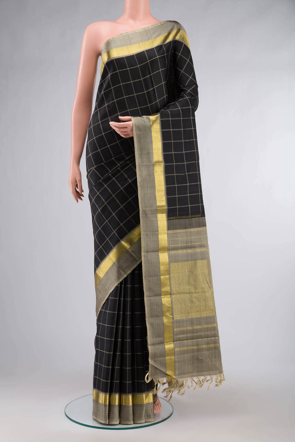 Black Kanchipuram Silk Saree