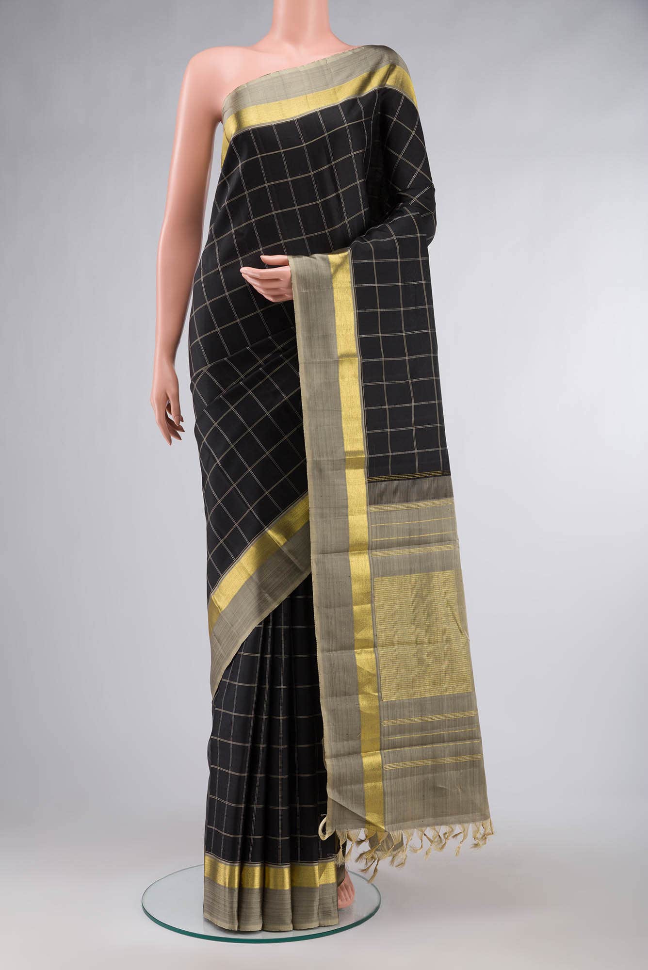 Black Kanchipuram Silk Saree