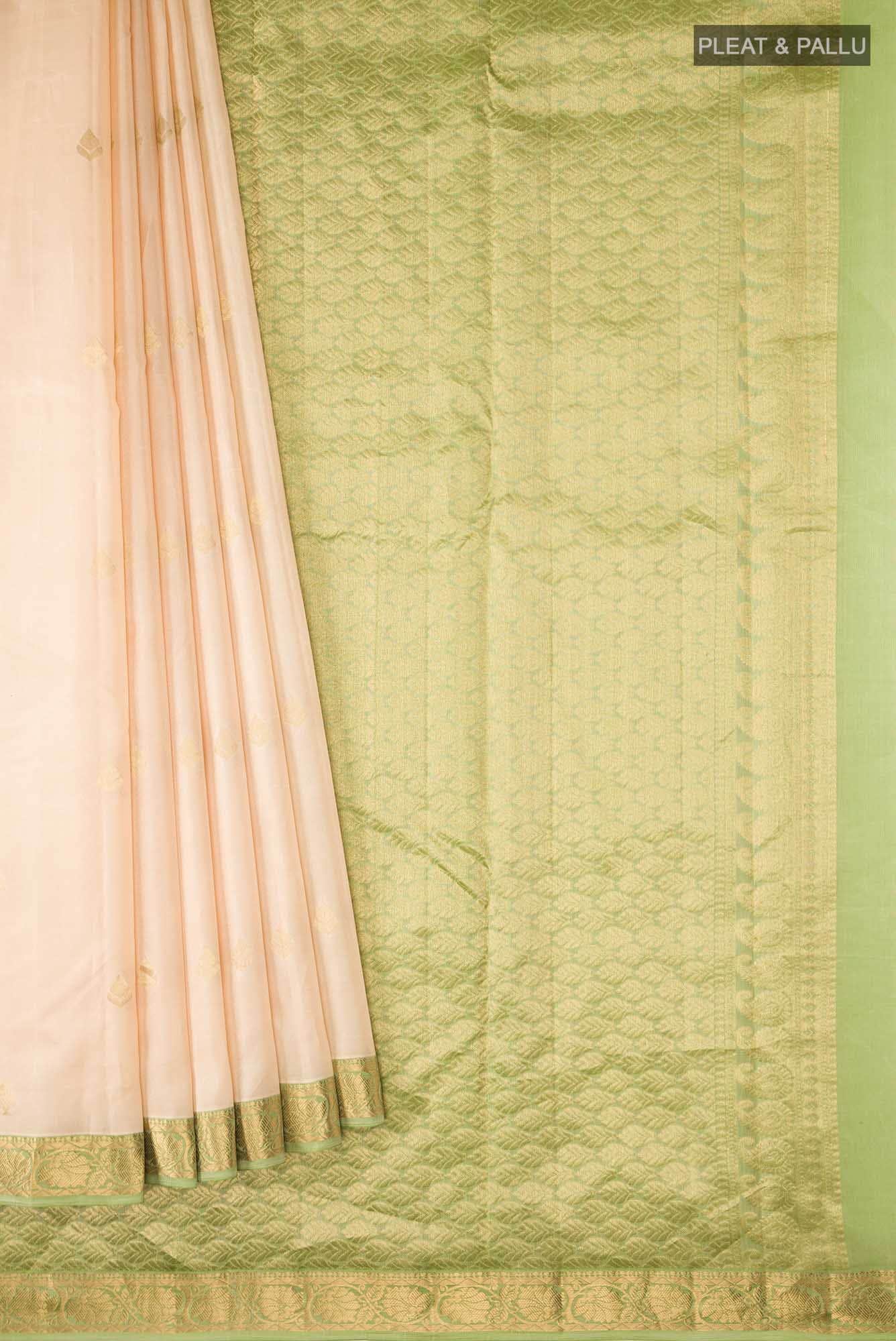Cream Kanchipuram Silk Saree