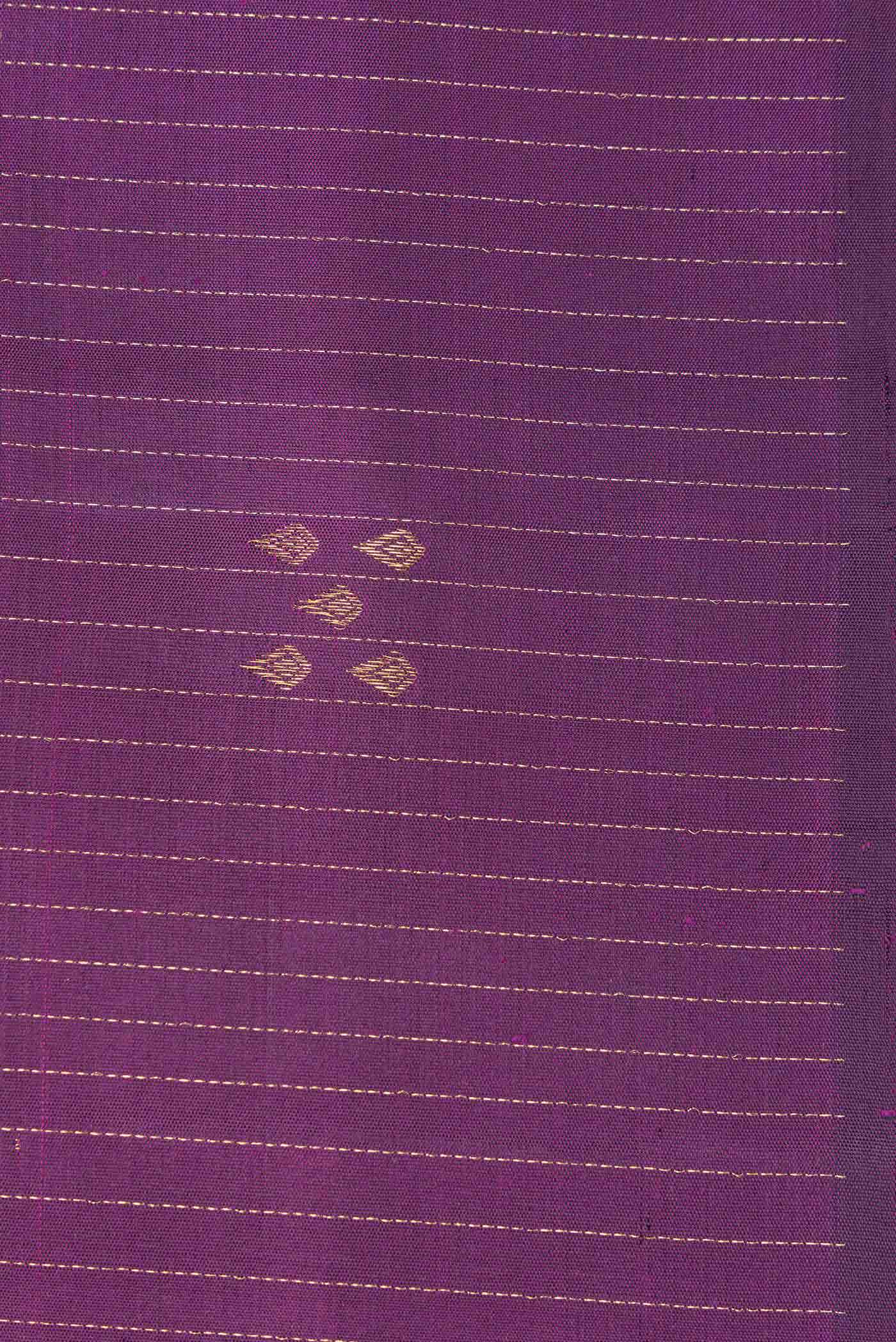 Pure Silk Pure Zari Purple Dual Tone Kanchipuram Saree