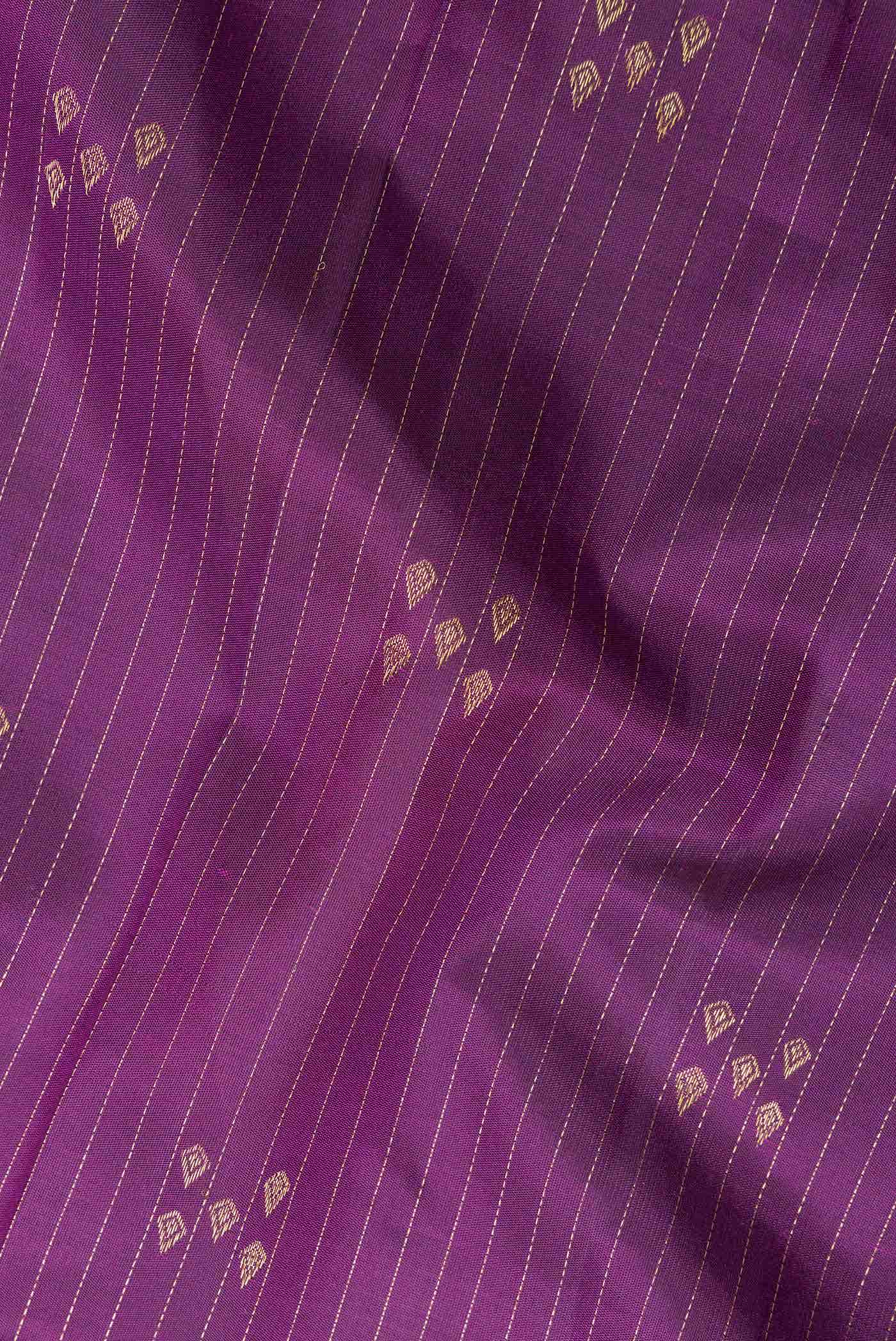 Pure Silk Pure Zari Purple Dual Tone Kanchipuram Saree