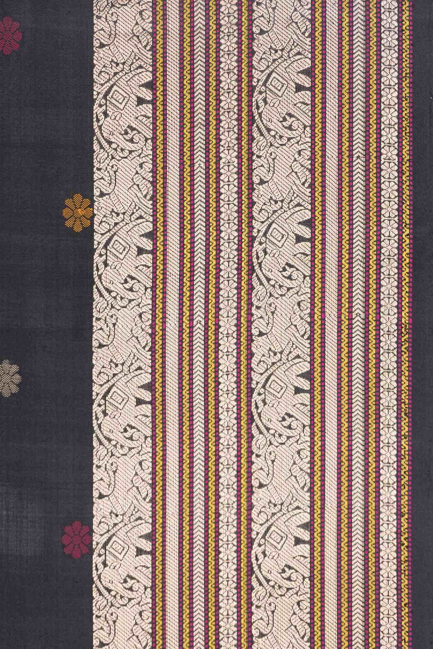 Black Dual Tone Kanchipuram Silk Saree