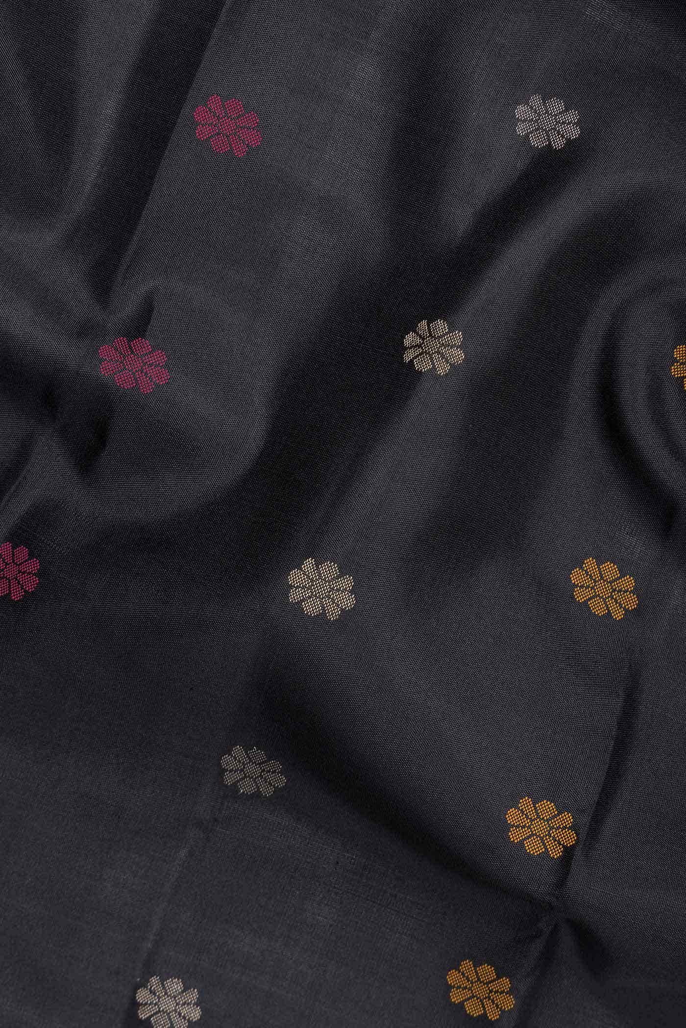 Black Dual Tone Kanchipuram Silk Saree